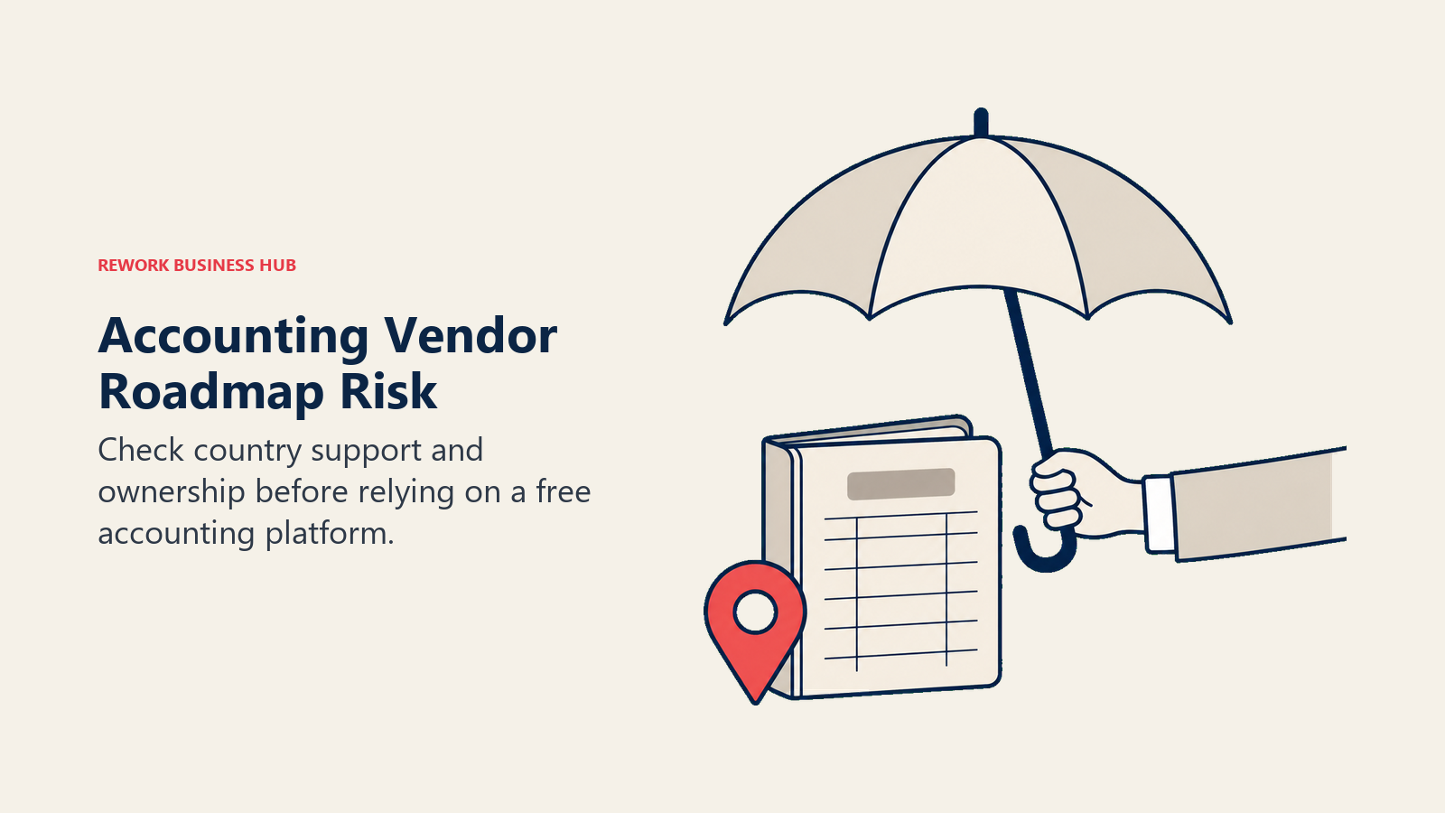 An externally held umbrella illustrates accounting vendor roadmap dependence