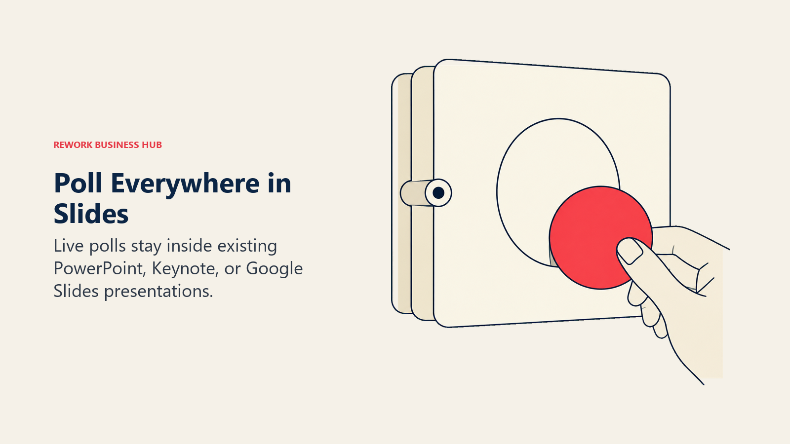 Poll Everywhere in Slides: a poll tile fitting inside an existing presentation folio