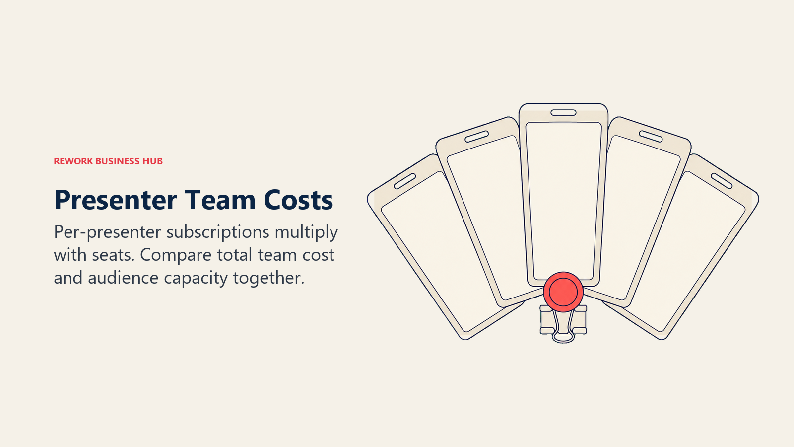 Presenter Team Costs: five presenter badges gathered into one team-cost bundle