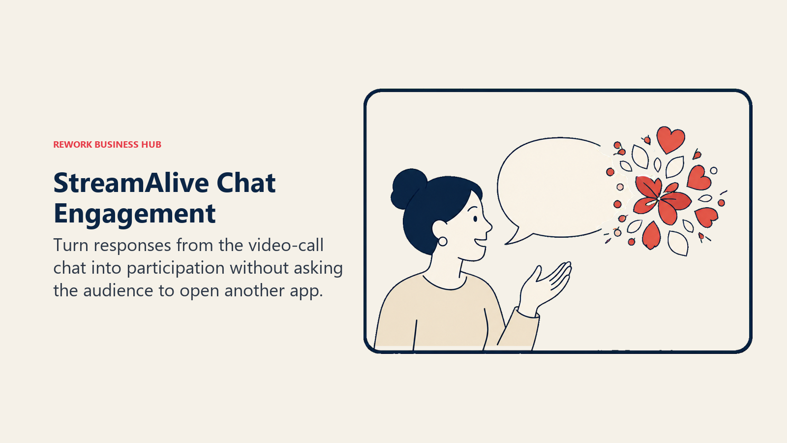 StreamAlive Chat Engagement: a response blooming inside the same video-call chat window