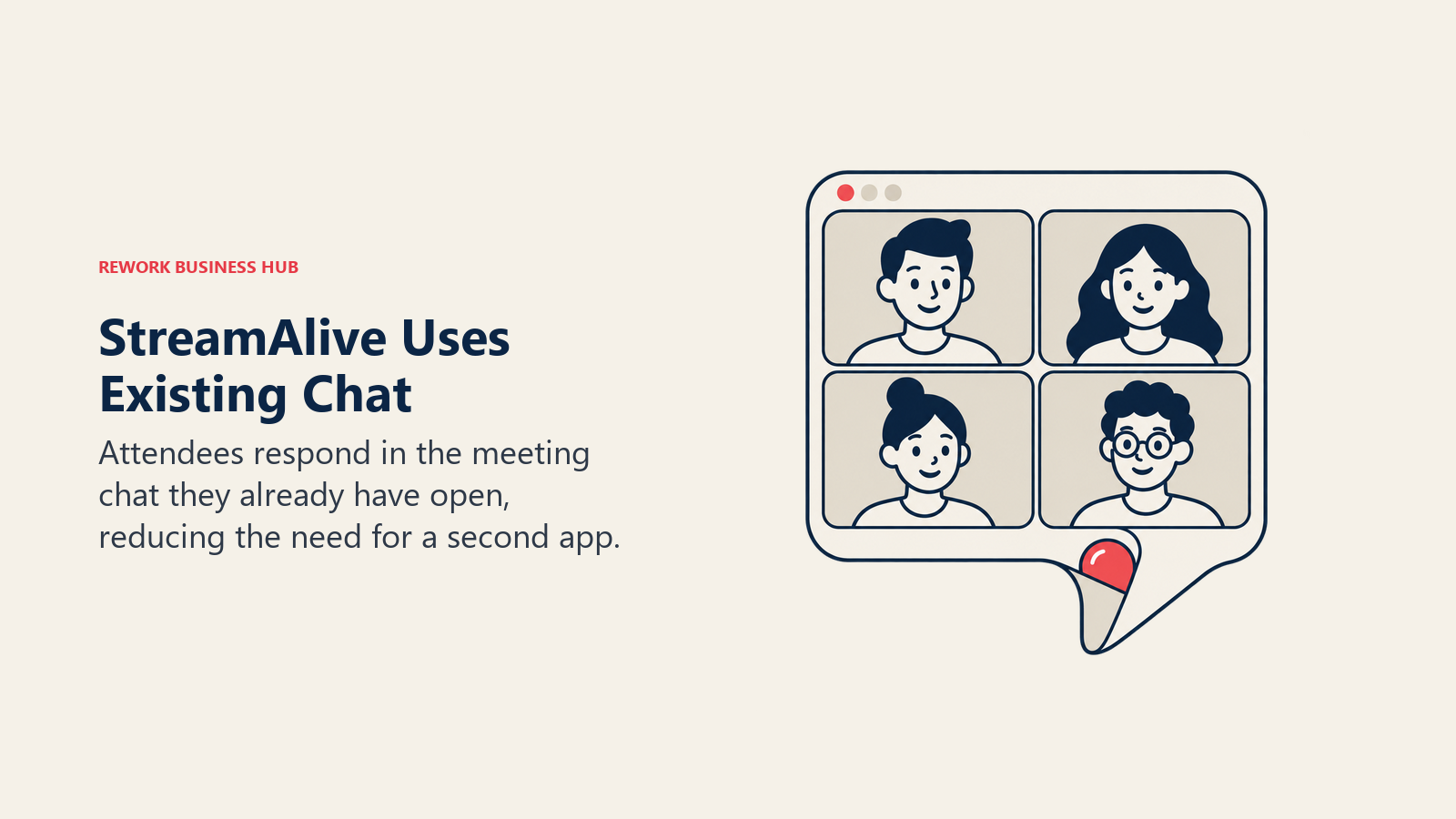 A video-call window folding into its own response bubble