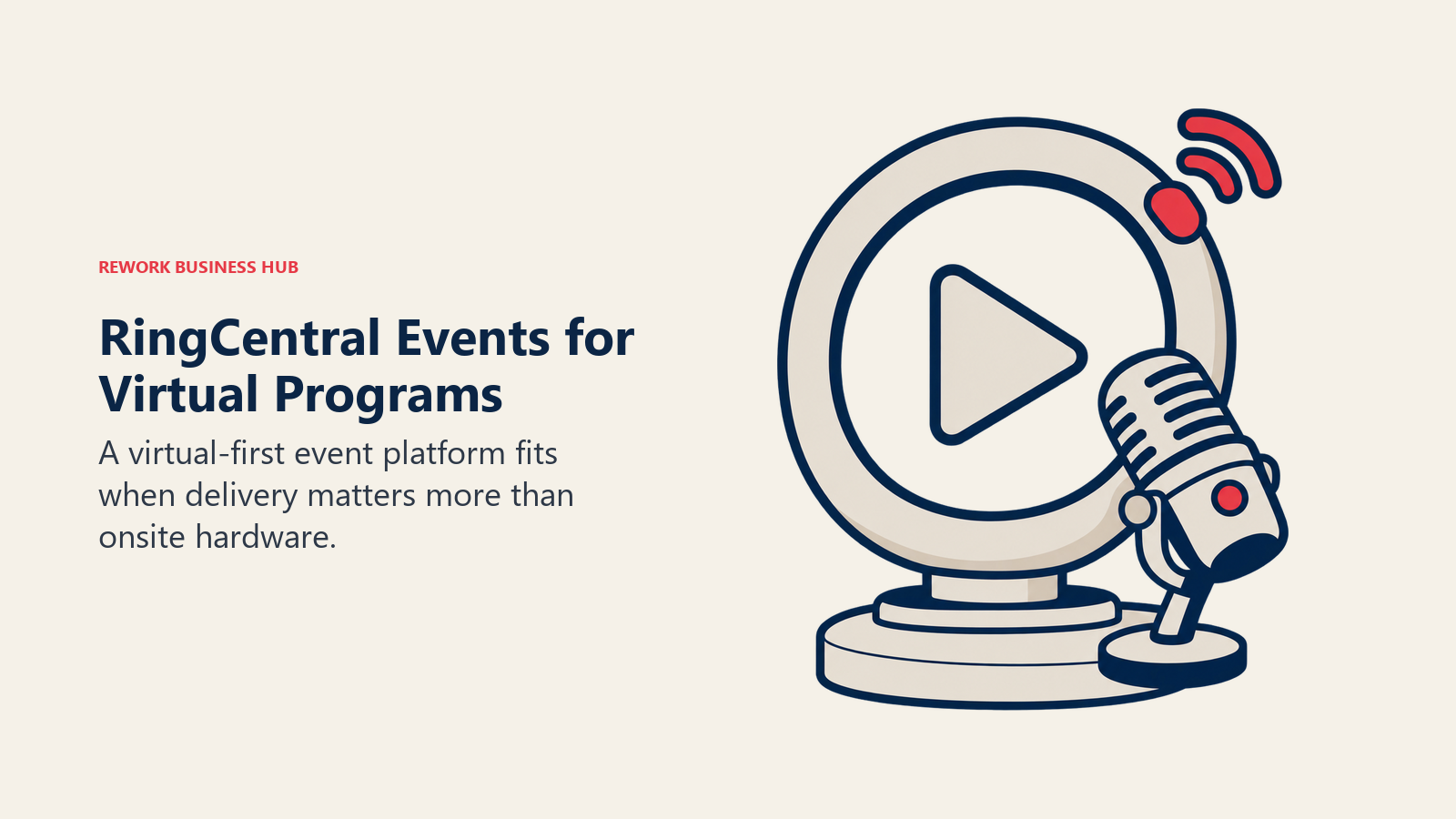 Broadcast portal and microphone representing RingCentral Events