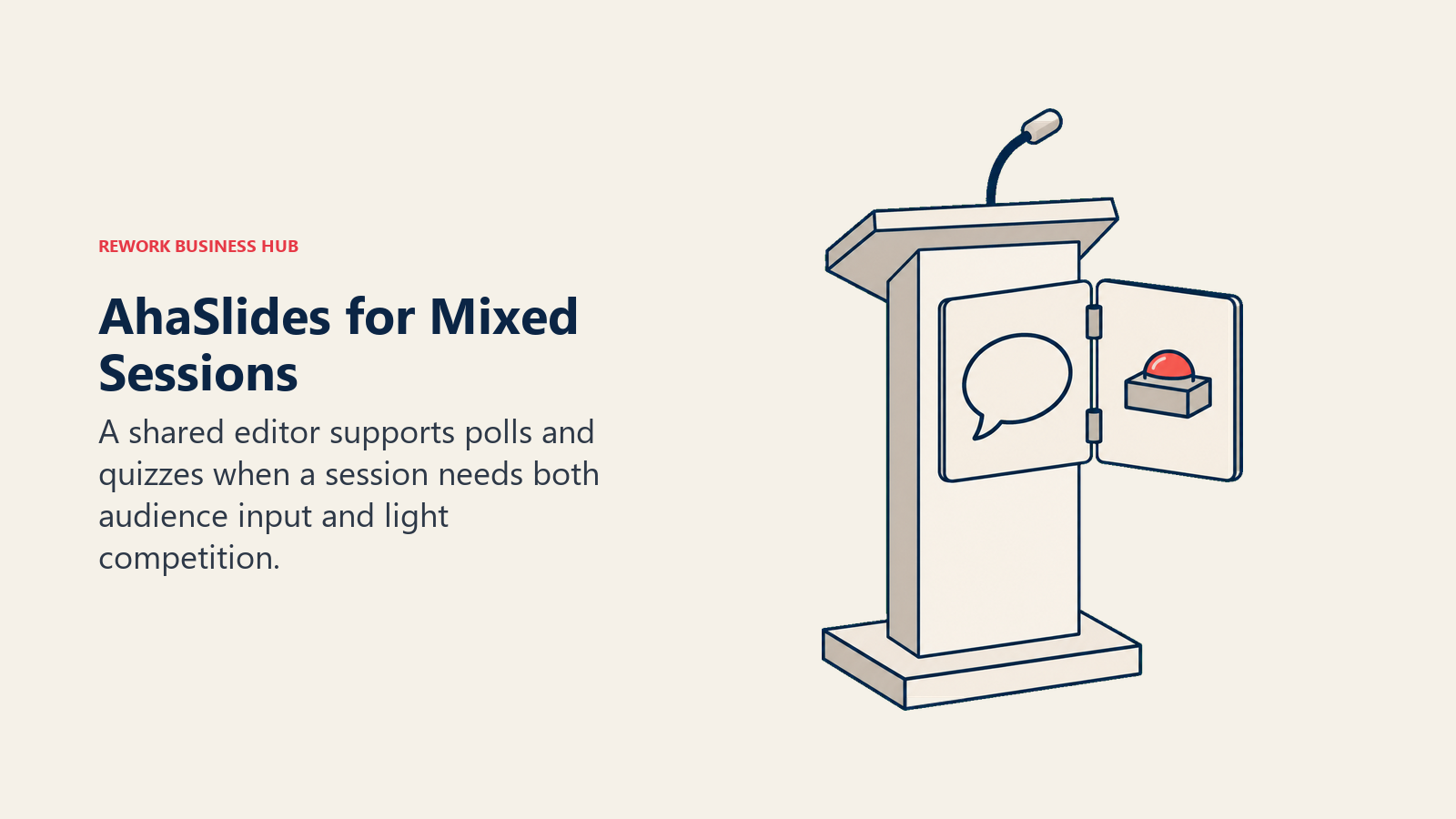 A presentation lectern combining an audience response tile and a quiz buzzer
