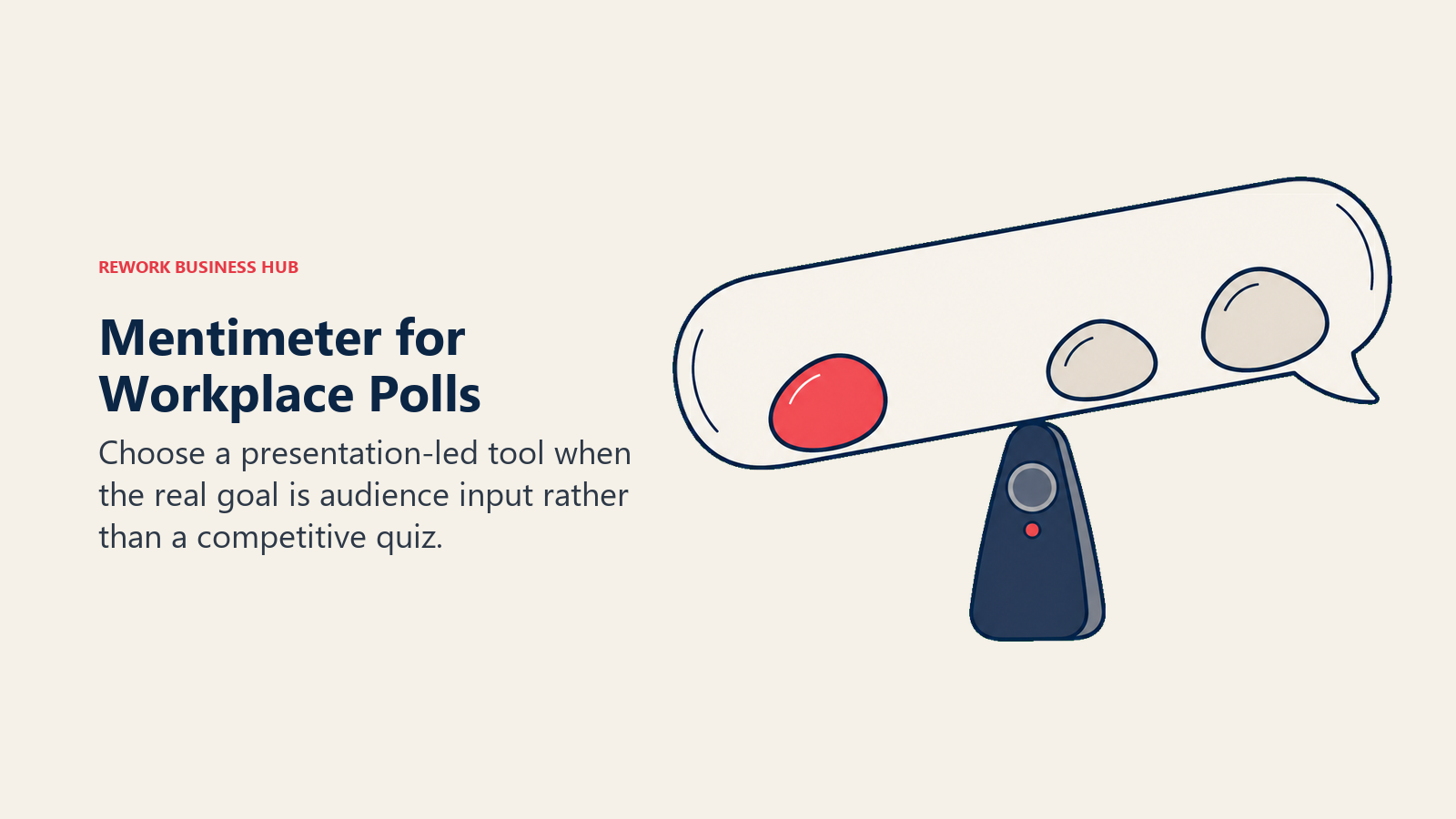 Audience response tokens balanced on a presentation clicker