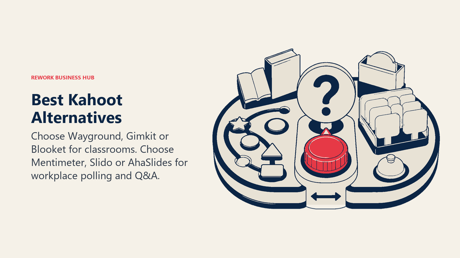 Best Kahoot alternatives illustrated as one facilitation console switching between classroom games and workplace polling