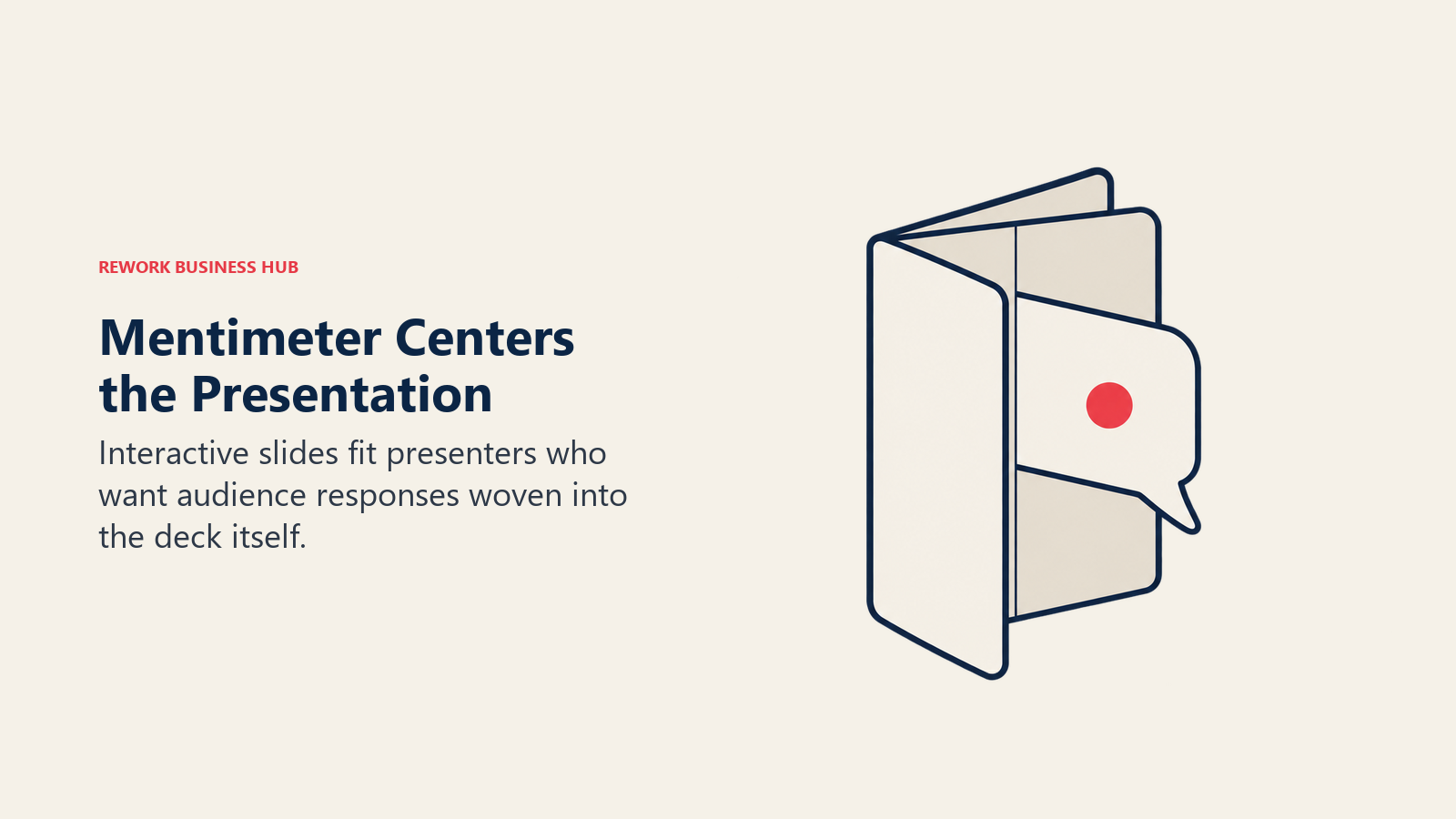 A presentation booklet opening into an audience response page