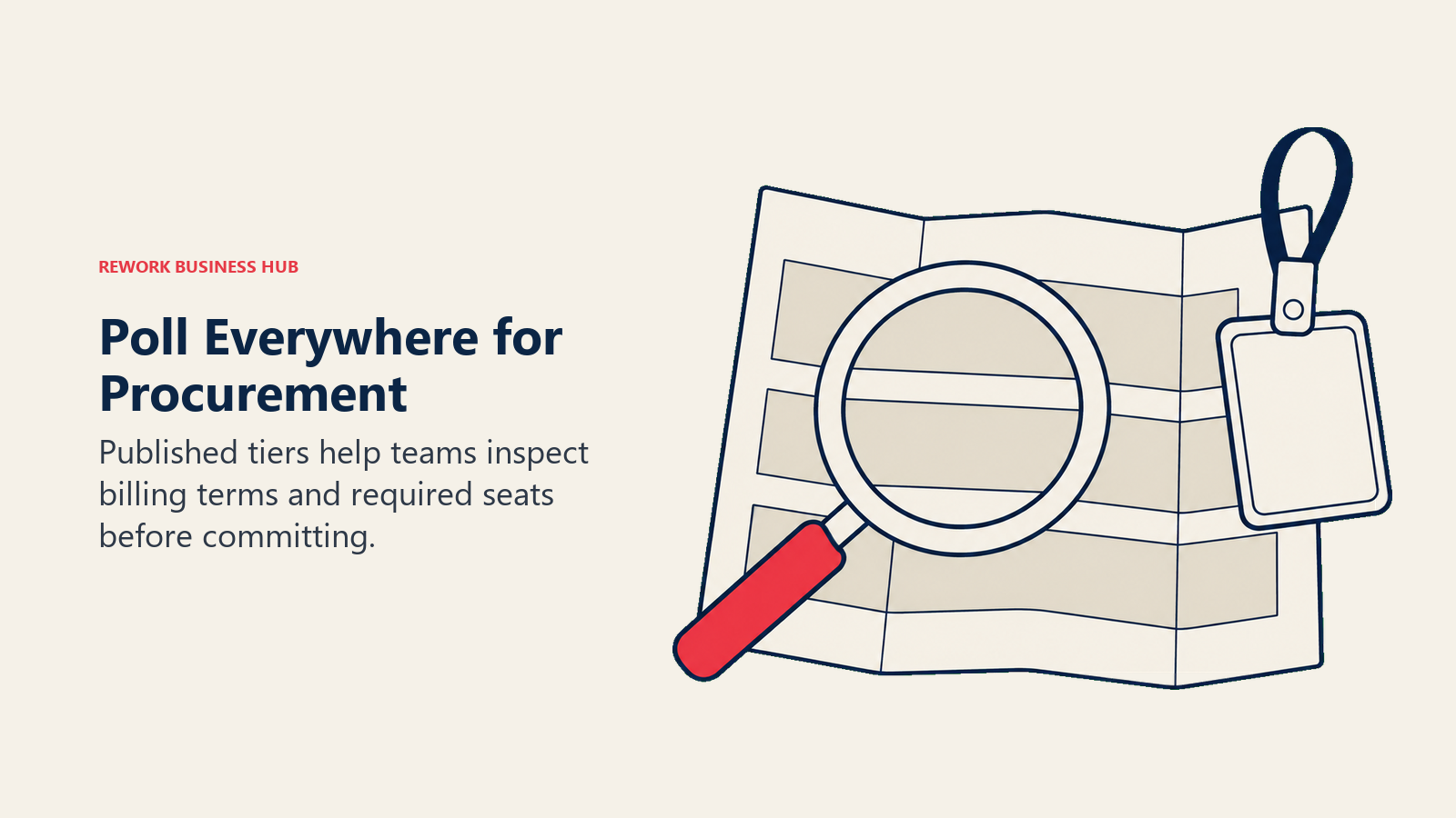 A procurement lens inspecting a plan sheet and presenter access