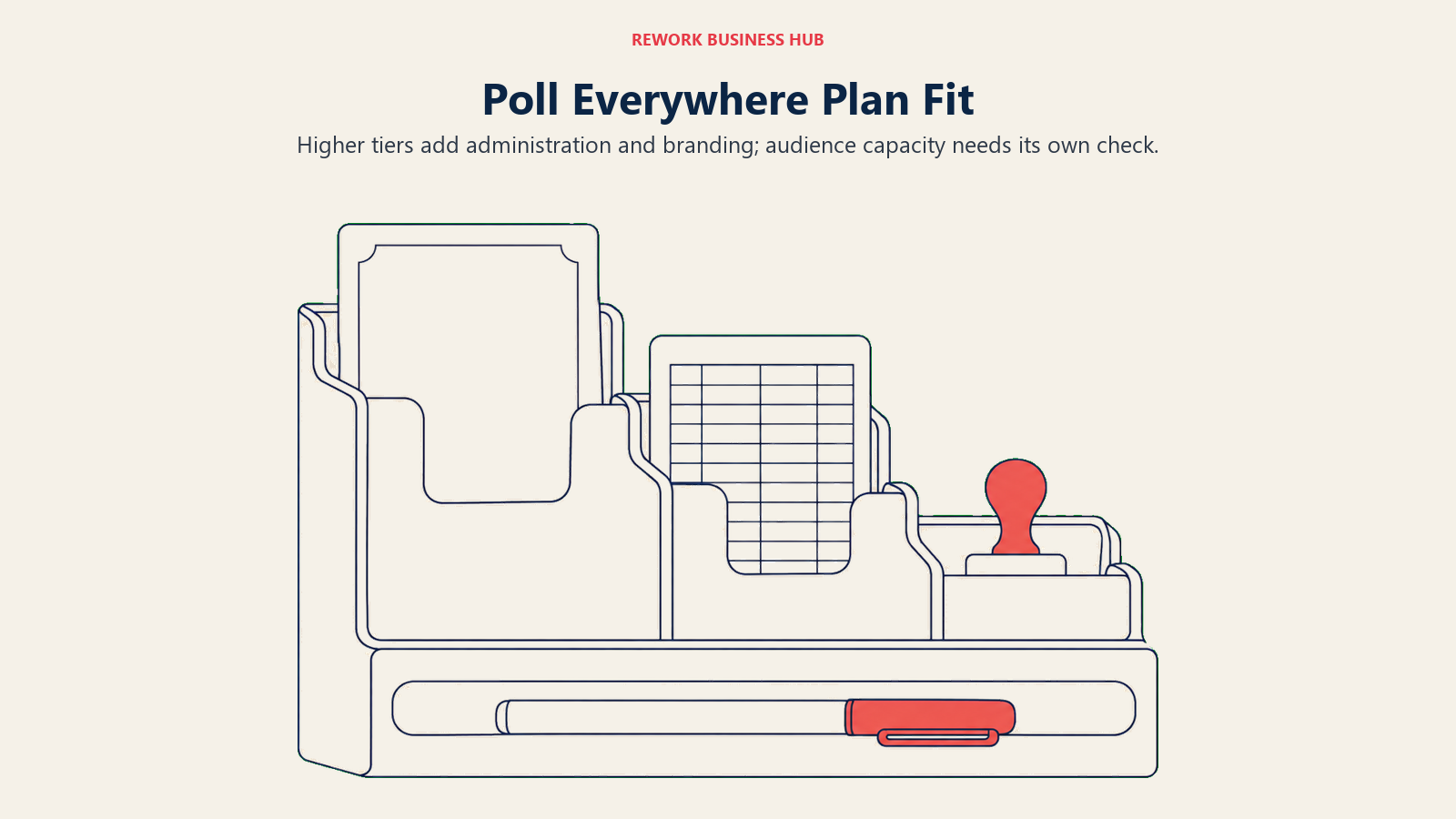 Reporting, attendance, and branding tiers above a separate audience-capacity vessel