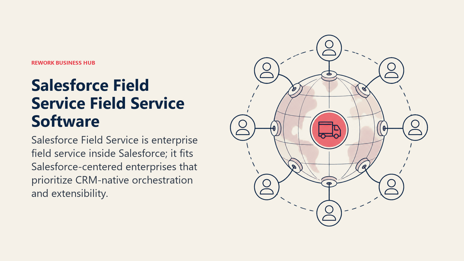 Salesforce Field Service field service software represented by CRM-native orchestration and extensibility for Salesforce-centered enterprises