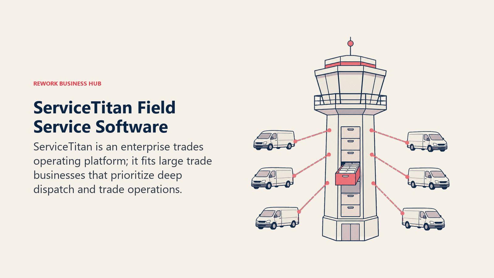 ServiceTitan field service software represented by deep dispatch and trade operations for large trade businesses