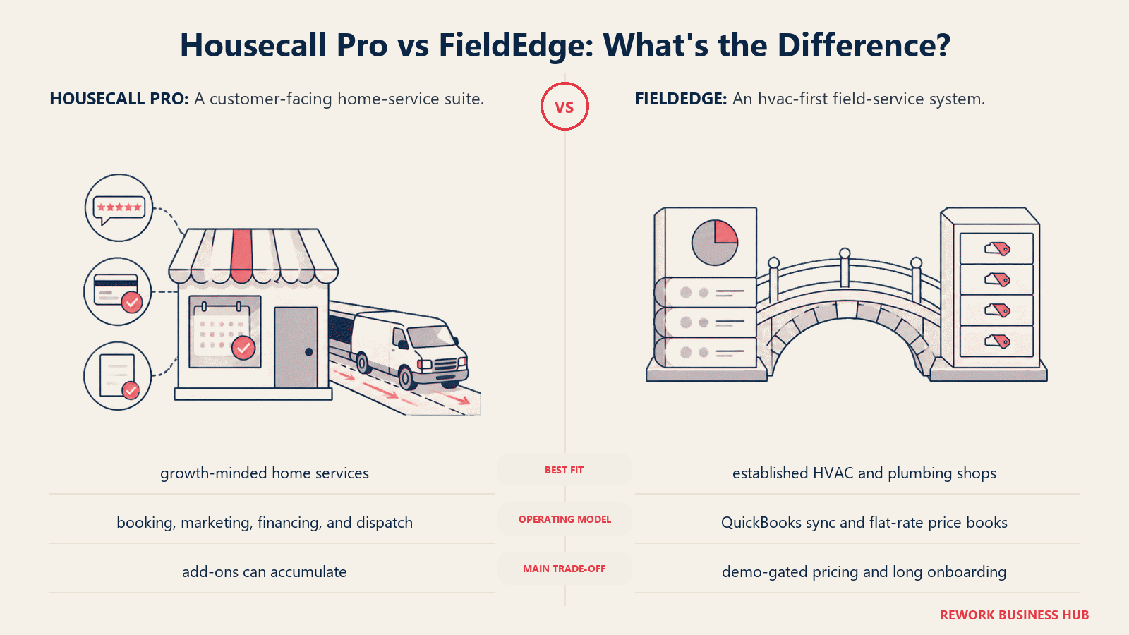 Housecall Pro and FieldEdge compared through matched operating metaphors for which fits better?