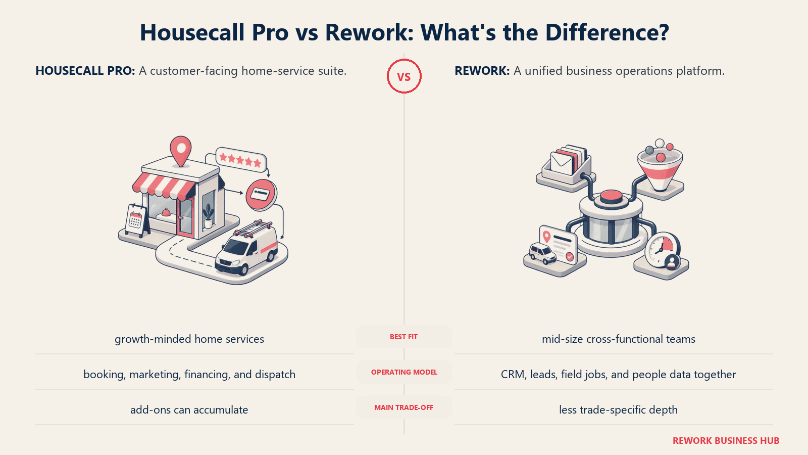 Housecall Pro and Rework compared through matched operating metaphors for which fits better?