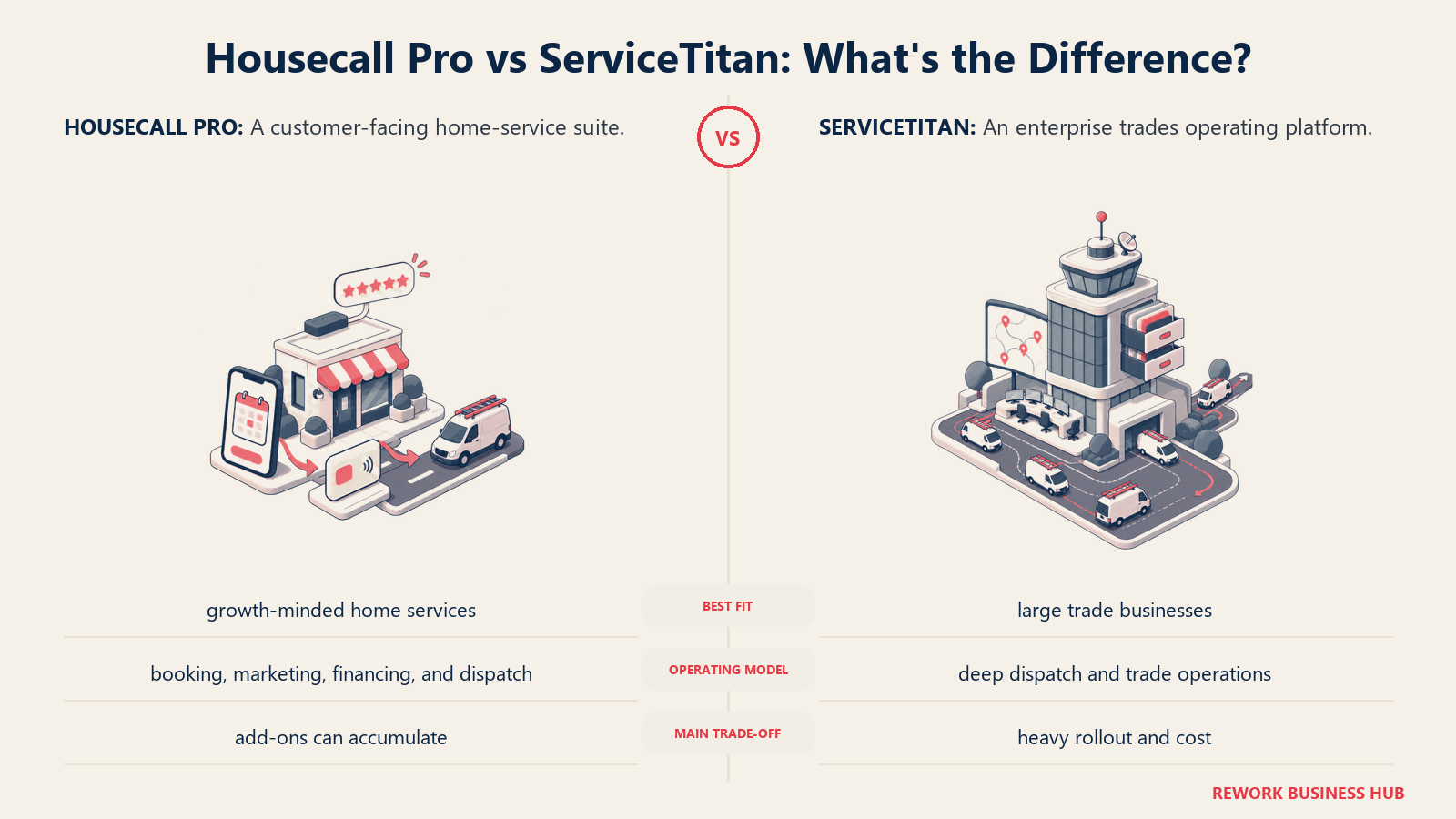 Housecall Pro and ServiceTitan compared through matched operating metaphors for which fits better?