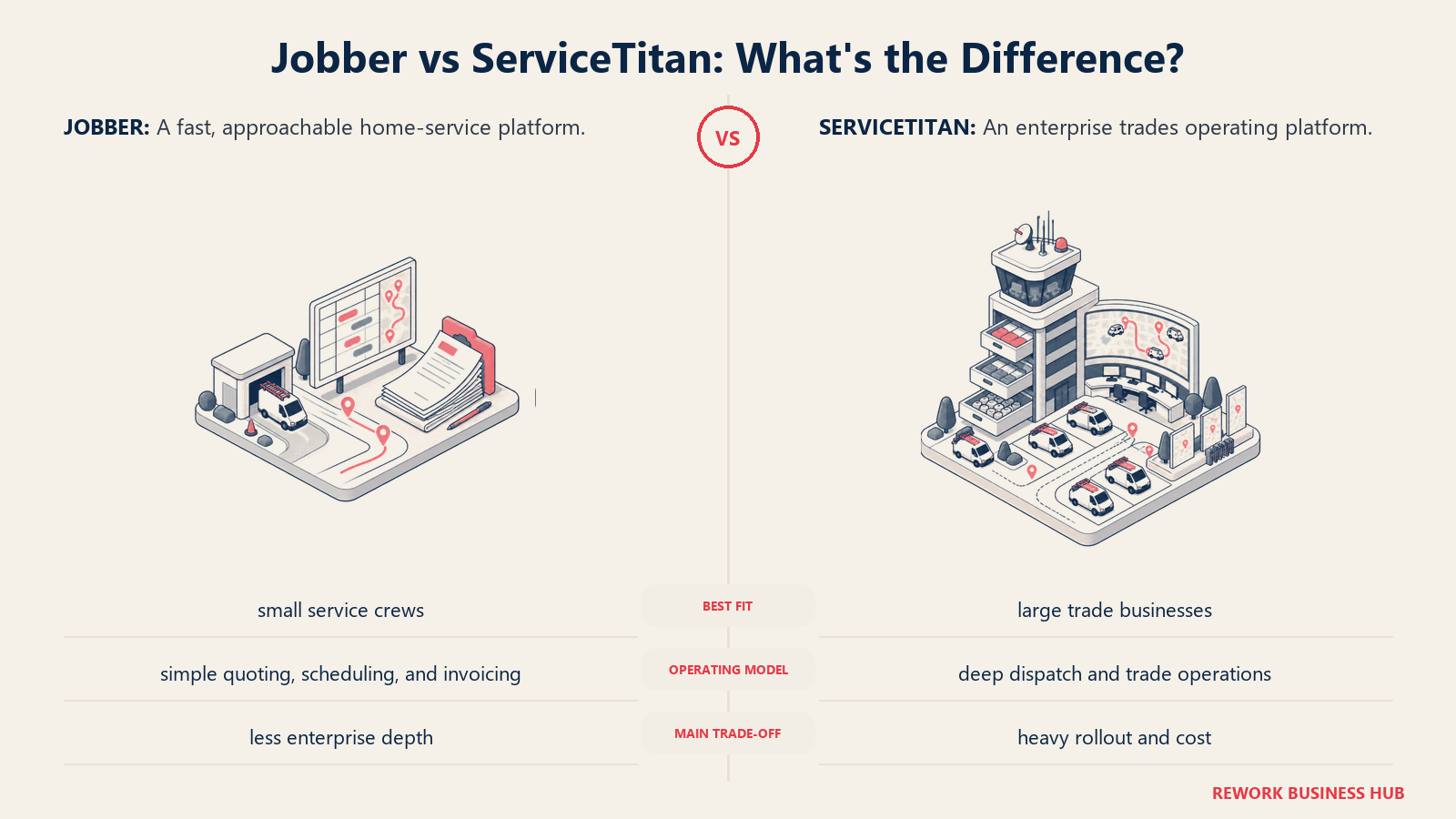 Jobber and ServiceTitan compared through matched operating metaphors for which fits better?