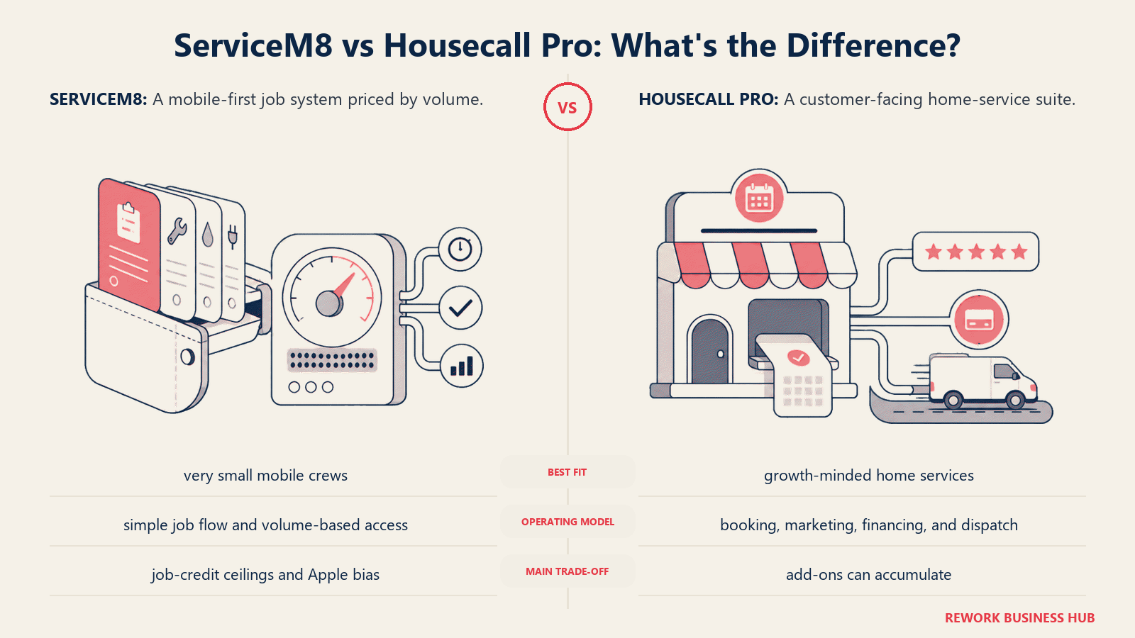 ServiceM8 and Housecall Pro compared through matched operating metaphors for which fits better?