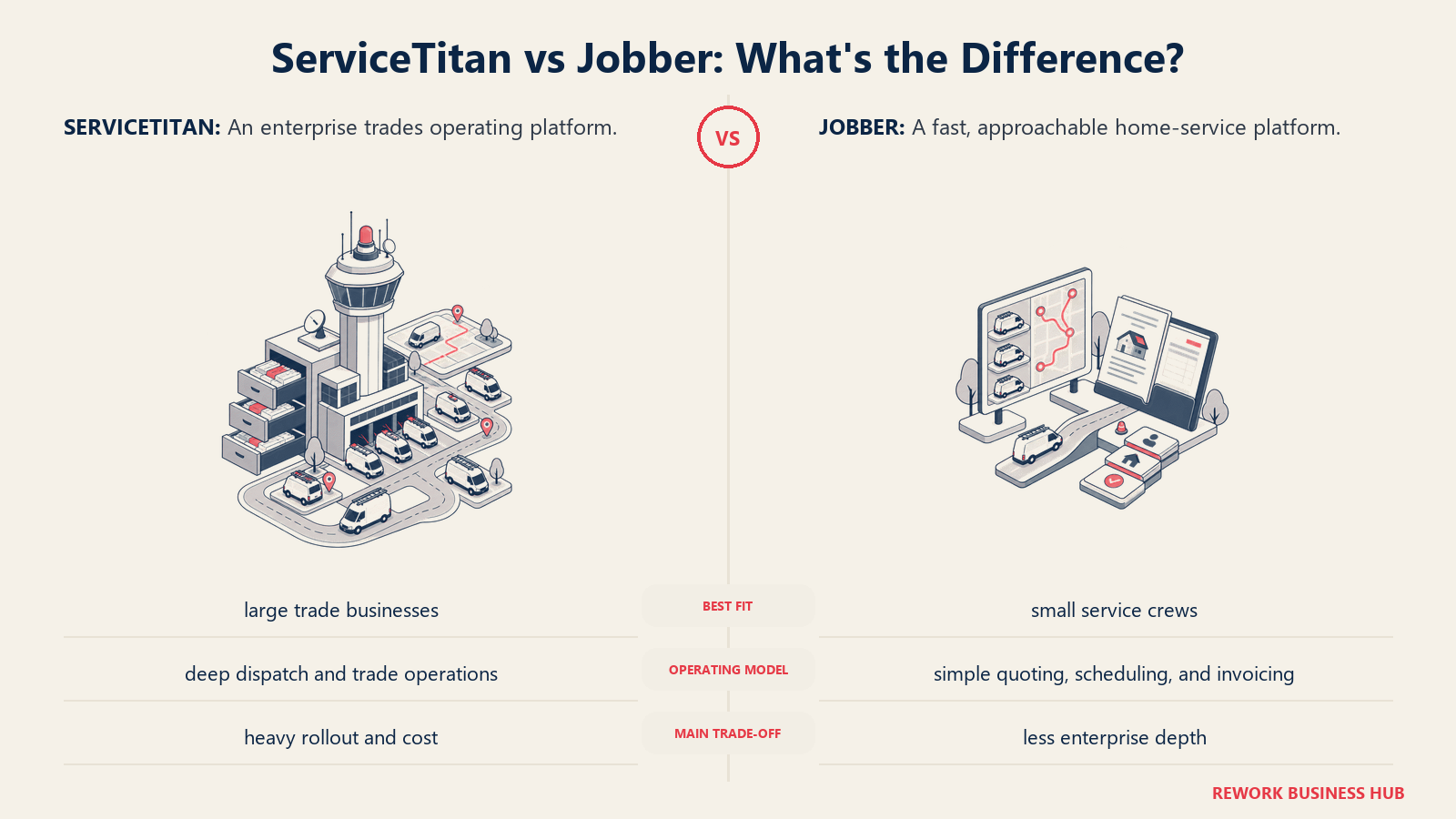 ServiceTitan and Jobber compared through matched operating metaphors for which fits better?