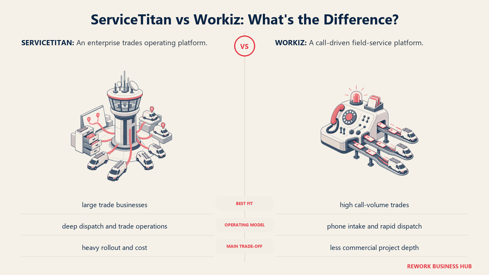 ServiceTitan and Workiz compared through matched operating metaphors for which fits better?