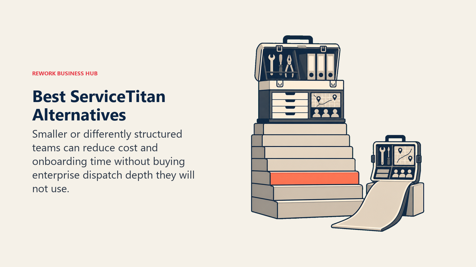Best ServiceTitan alternatives visual comparing enterprise platform weight with a lighter field service toolkit