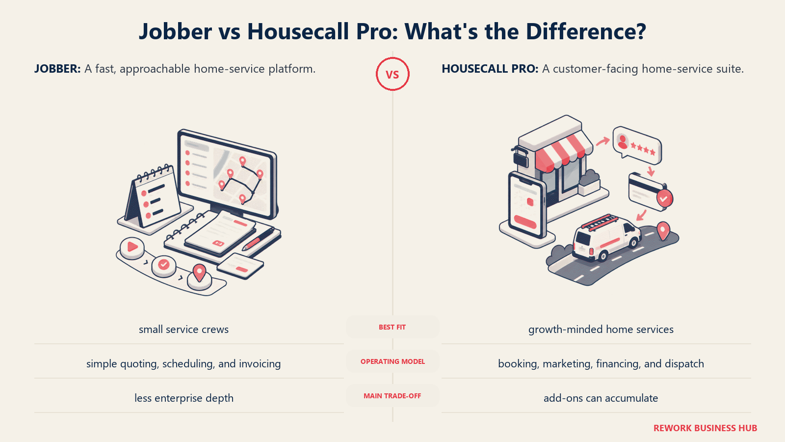 Jobber and Housecall Pro compared through matched operating metaphors for feature depth