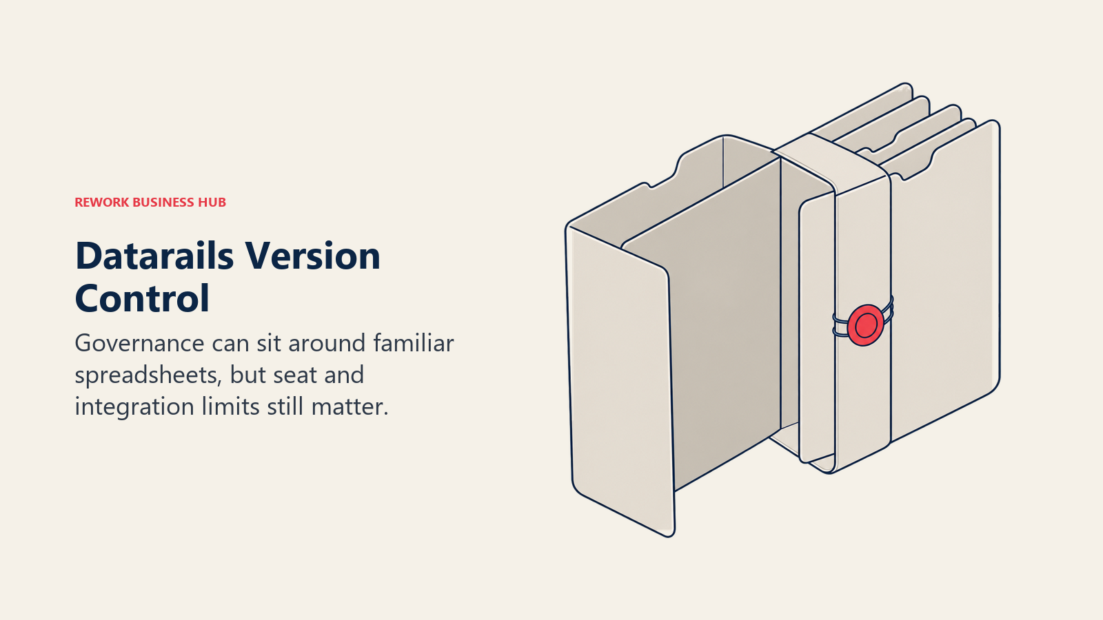 Workbook versions gathered into a sealed archive illustrating Datarails version control