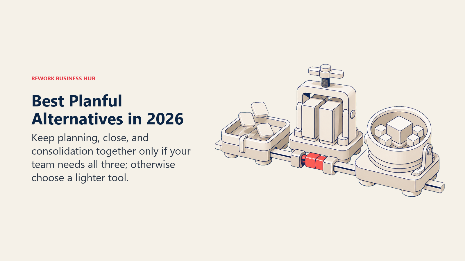 Best Planful alternatives shown as planning, close, and consolidation stations on a modular finance rail