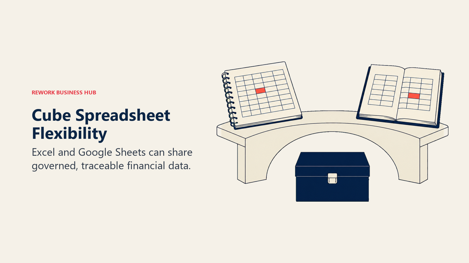 Cube Spreadsheet Flexibility: two spreadsheet notebooks sharing the same financial data foundation