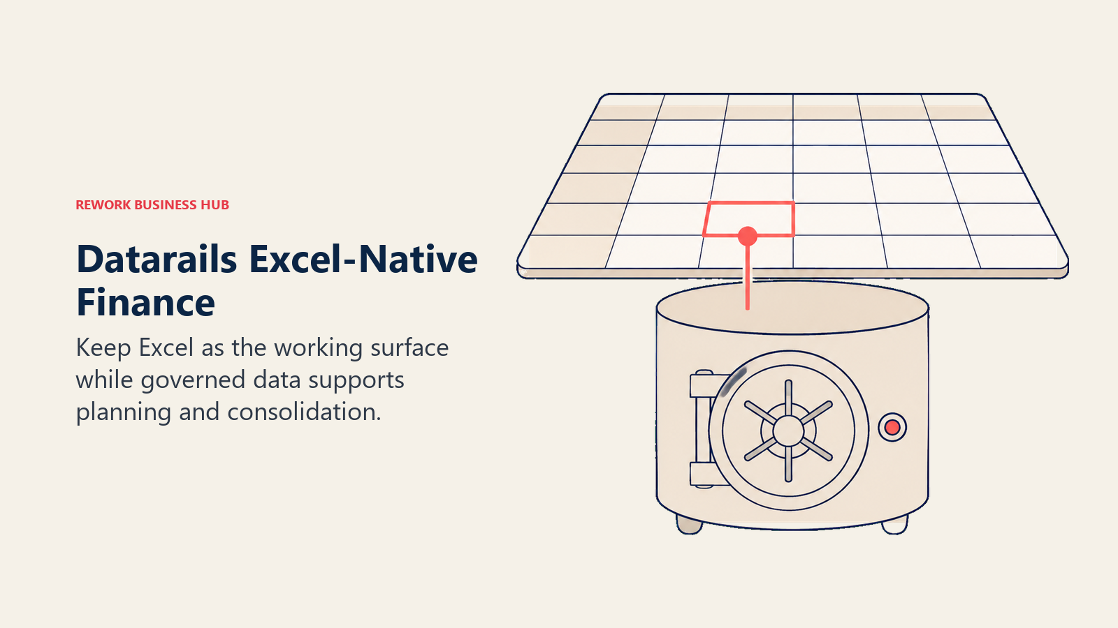 Datarails Excel-Native Finance: an Excel-style worksheet supported by a governed data vault