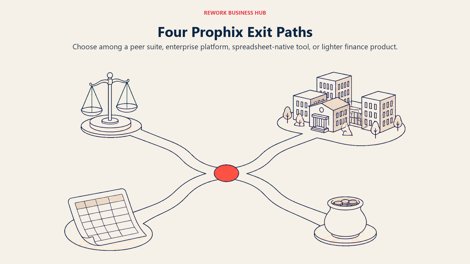 Four Prophix Exit Paths: four routes from an FP&A buying decision to distinct product scopes