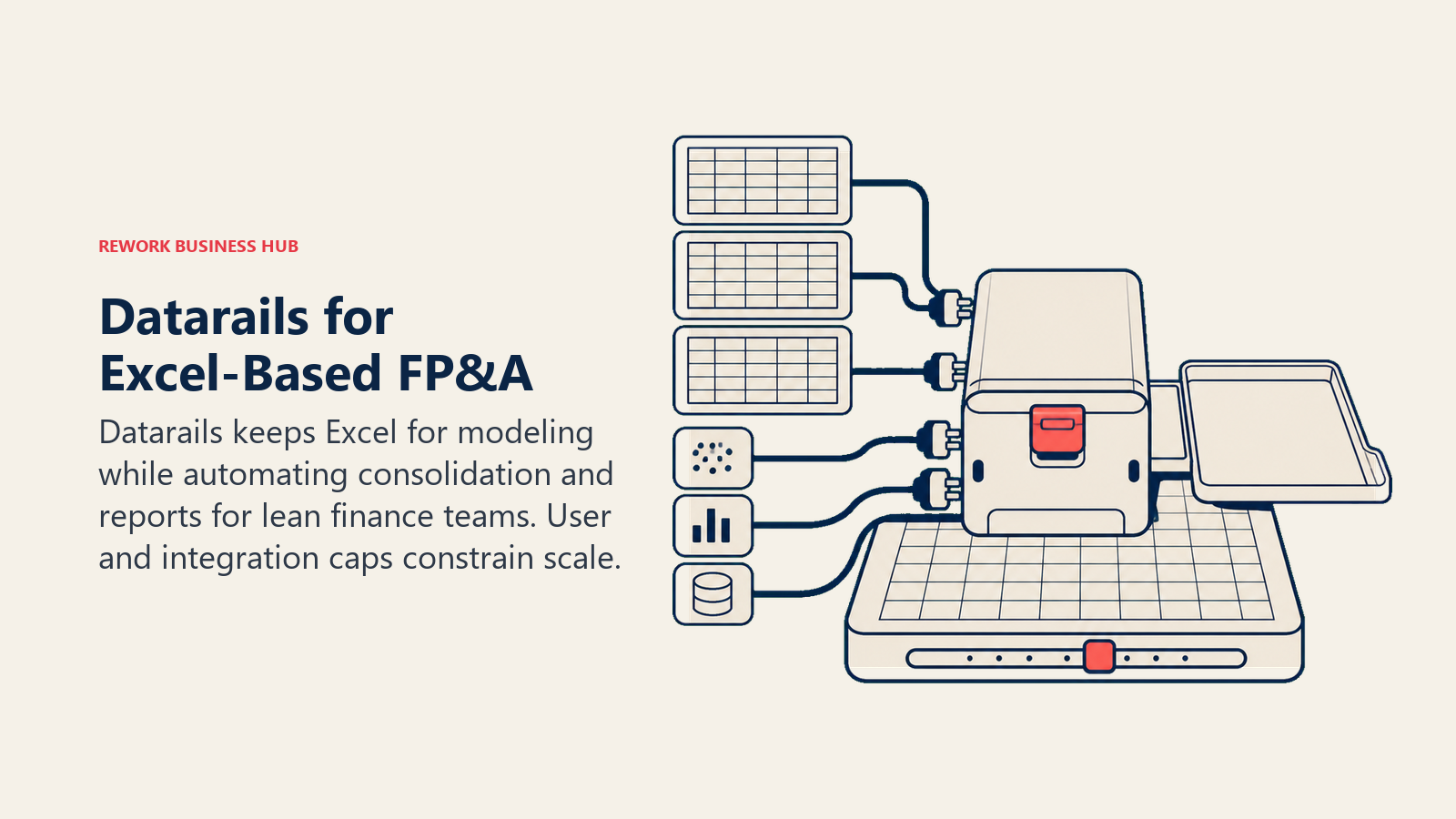 Datarails consolidation workbench preserving spreadsheet models while combining data into a clean finance report