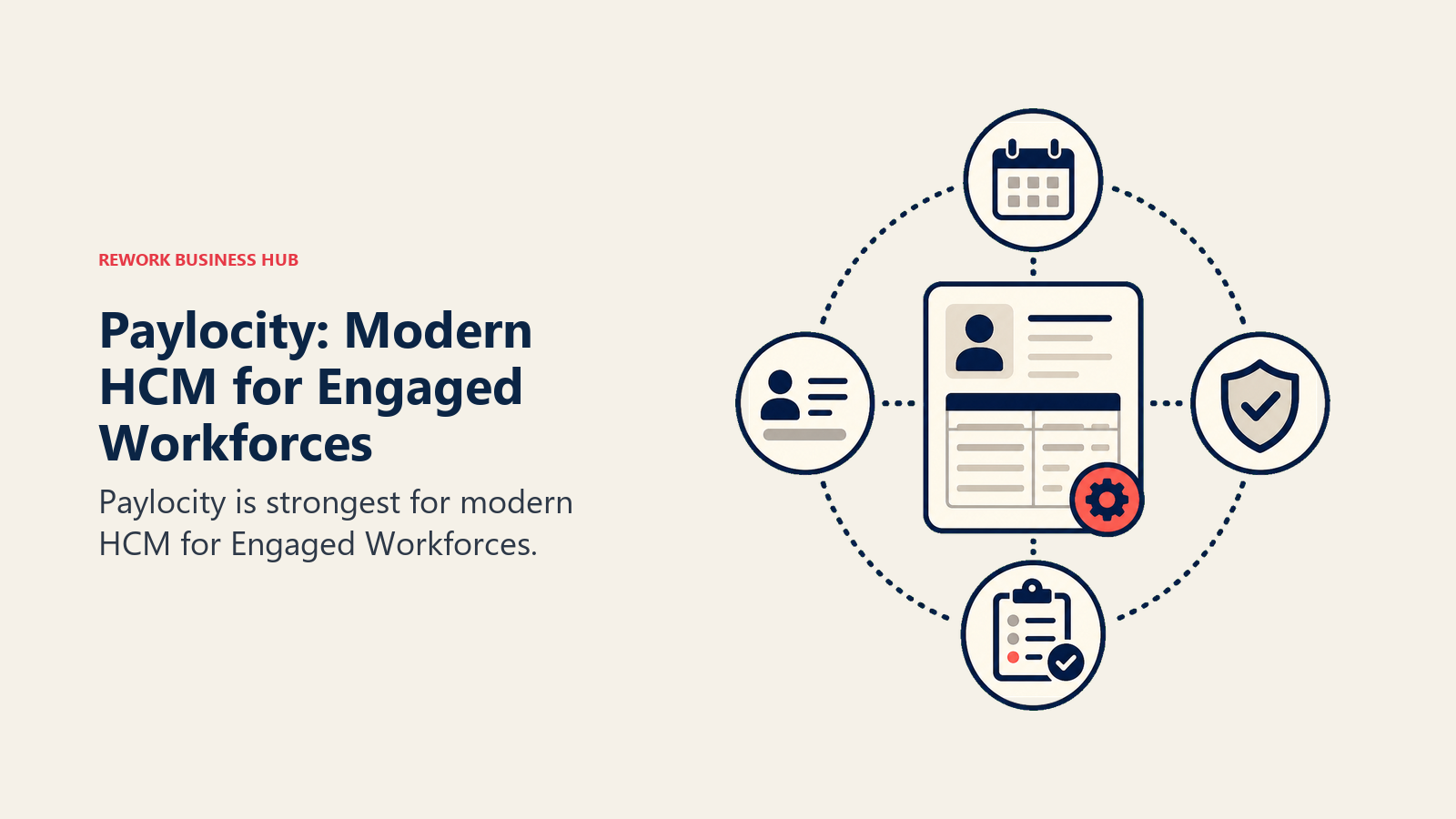 Paylocity: Modern HCM for Engaged Workforces illustrated with payroll mechanism