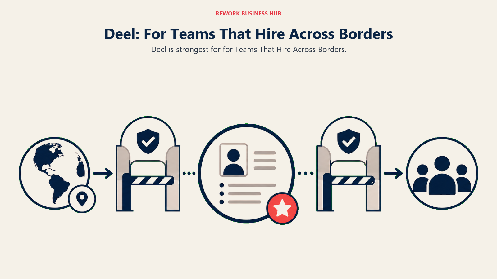 Deel: For Teams That Hire Across Borders illustrated with global route