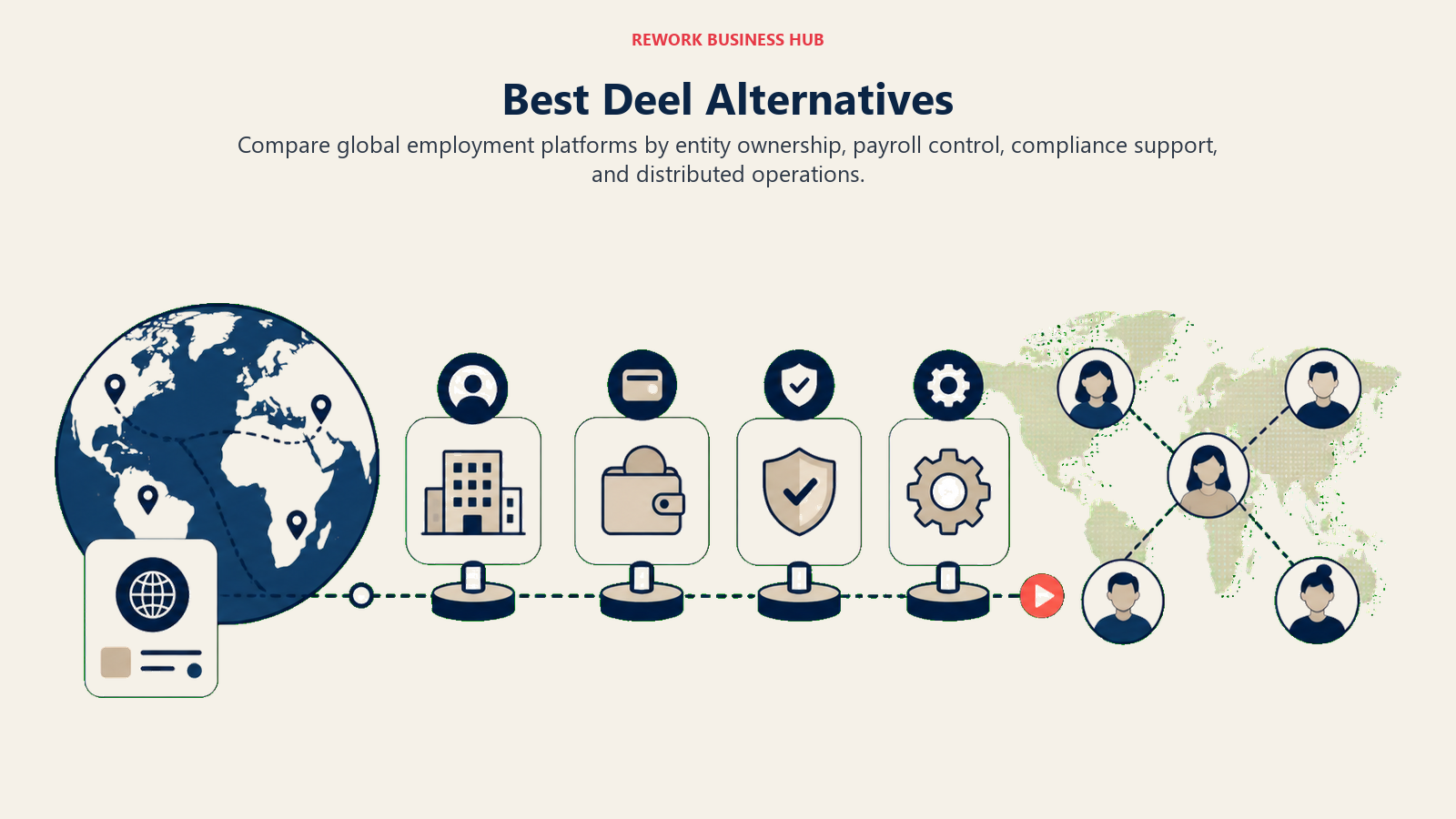 Best Deel Alternatives illustrated with global route