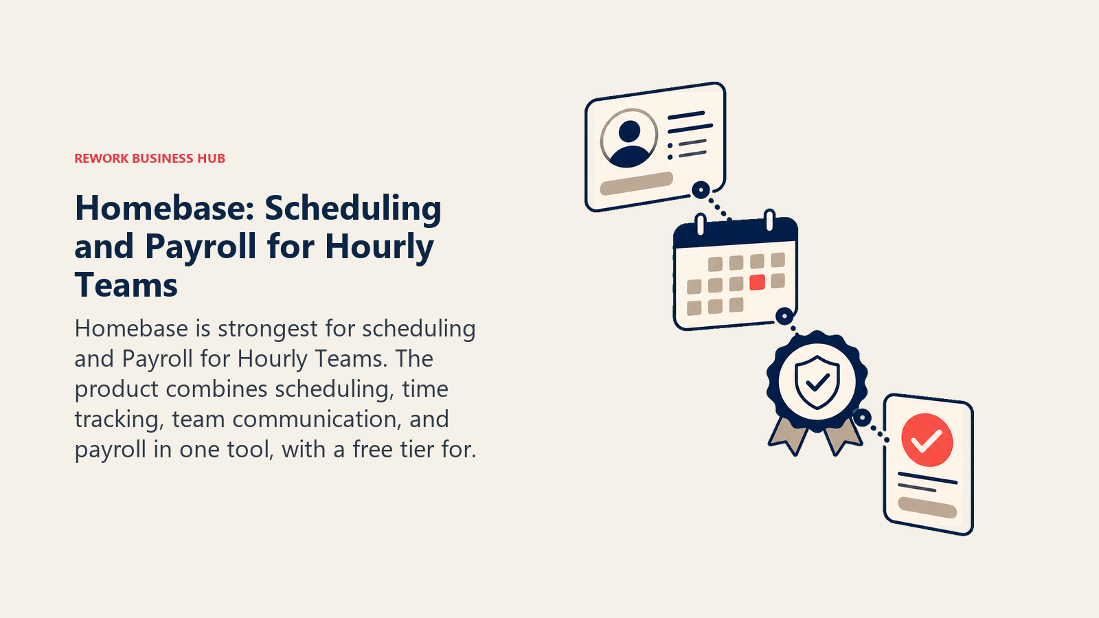 Homebase: Scheduling and Payroll for Hourly Teams illustrated with payroll mechanism