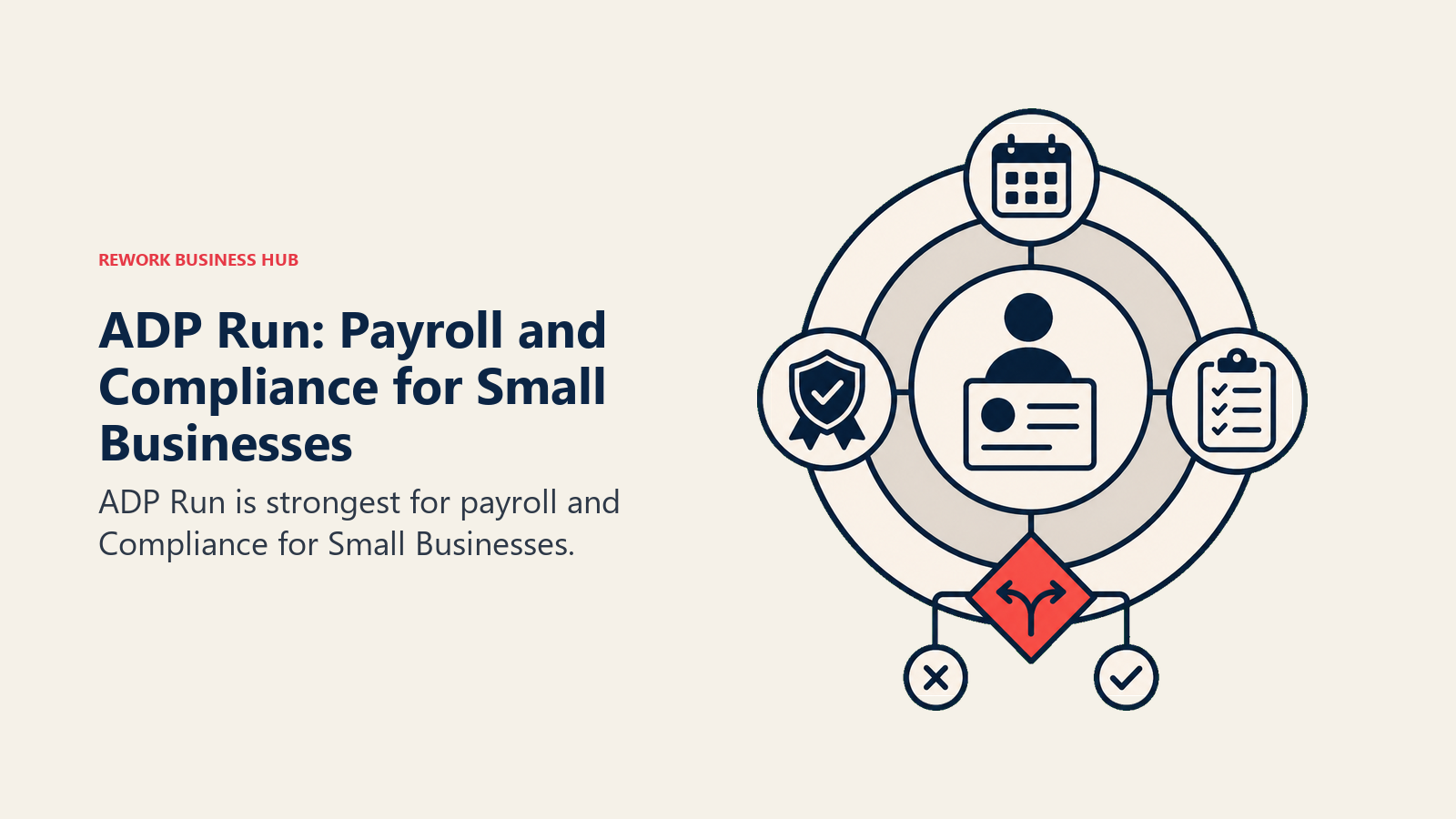ADP Run: Payroll and Compliance for Small Businesses illustrated with payroll mechanism