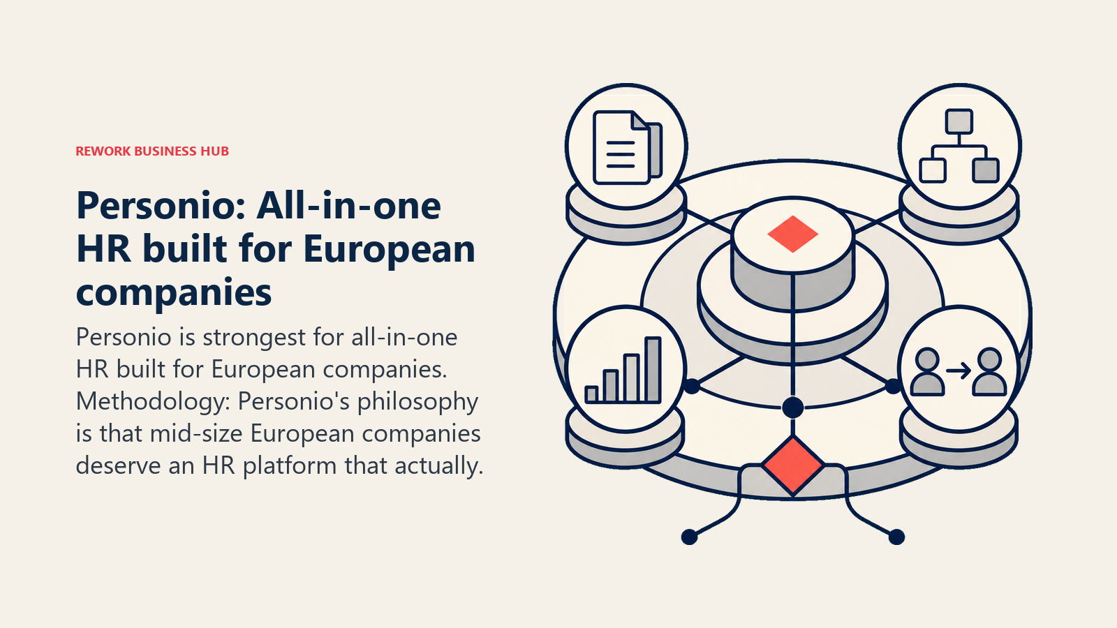 Personio: All-in-one HR built for European companies illustrated with unified hub