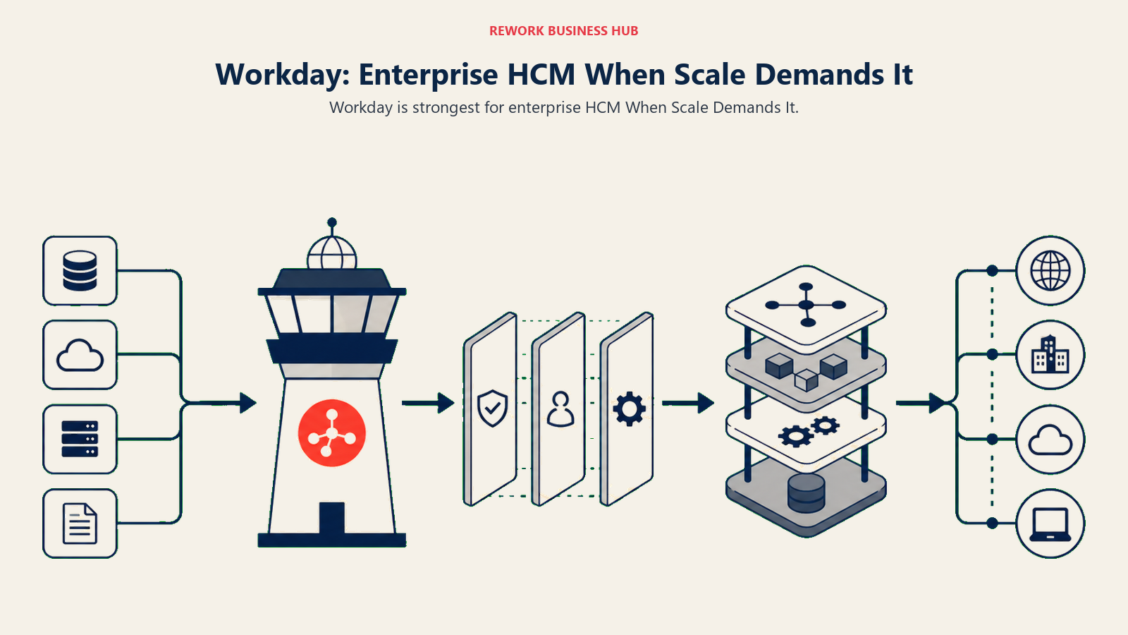 Workday: Enterprise HCM When Scale Demands It illustrated with control tower
