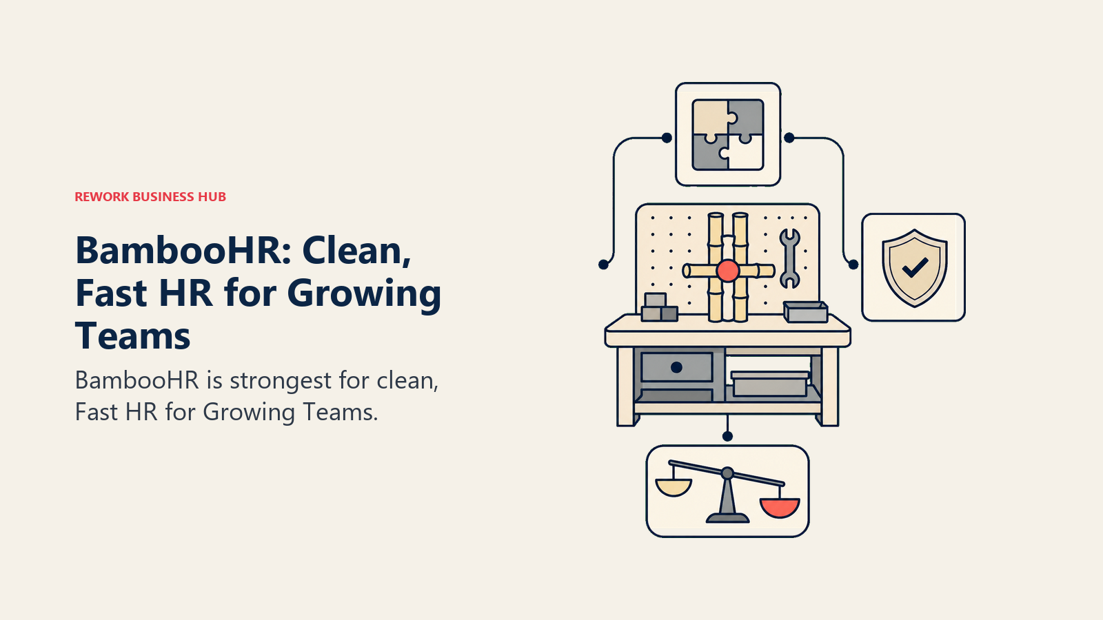BambooHR: Clean, Fast HR for Growing Teams illustrated with decision workbench