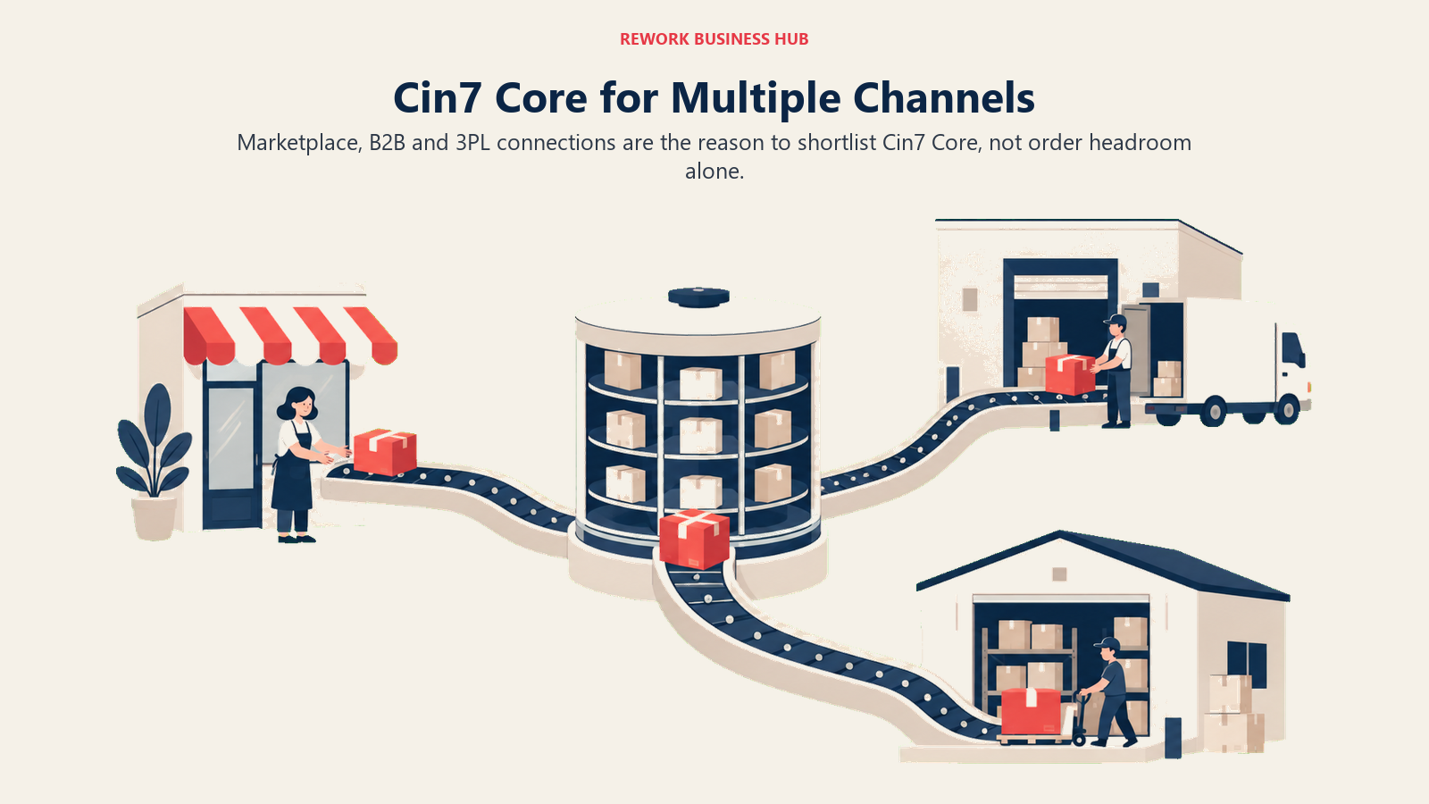 Cin7 Core for Multiple Channels: Marketplace, B2B and 3PL connections are the reason to shortlist Cin7 Core, not order headroom alone.