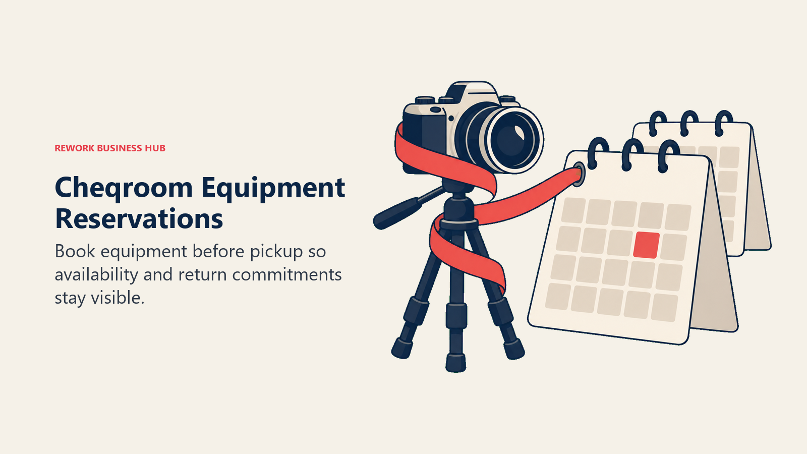 Cheqroom Equipment Reservations: Book equipment before pickup so availability and return commitments stay visible.