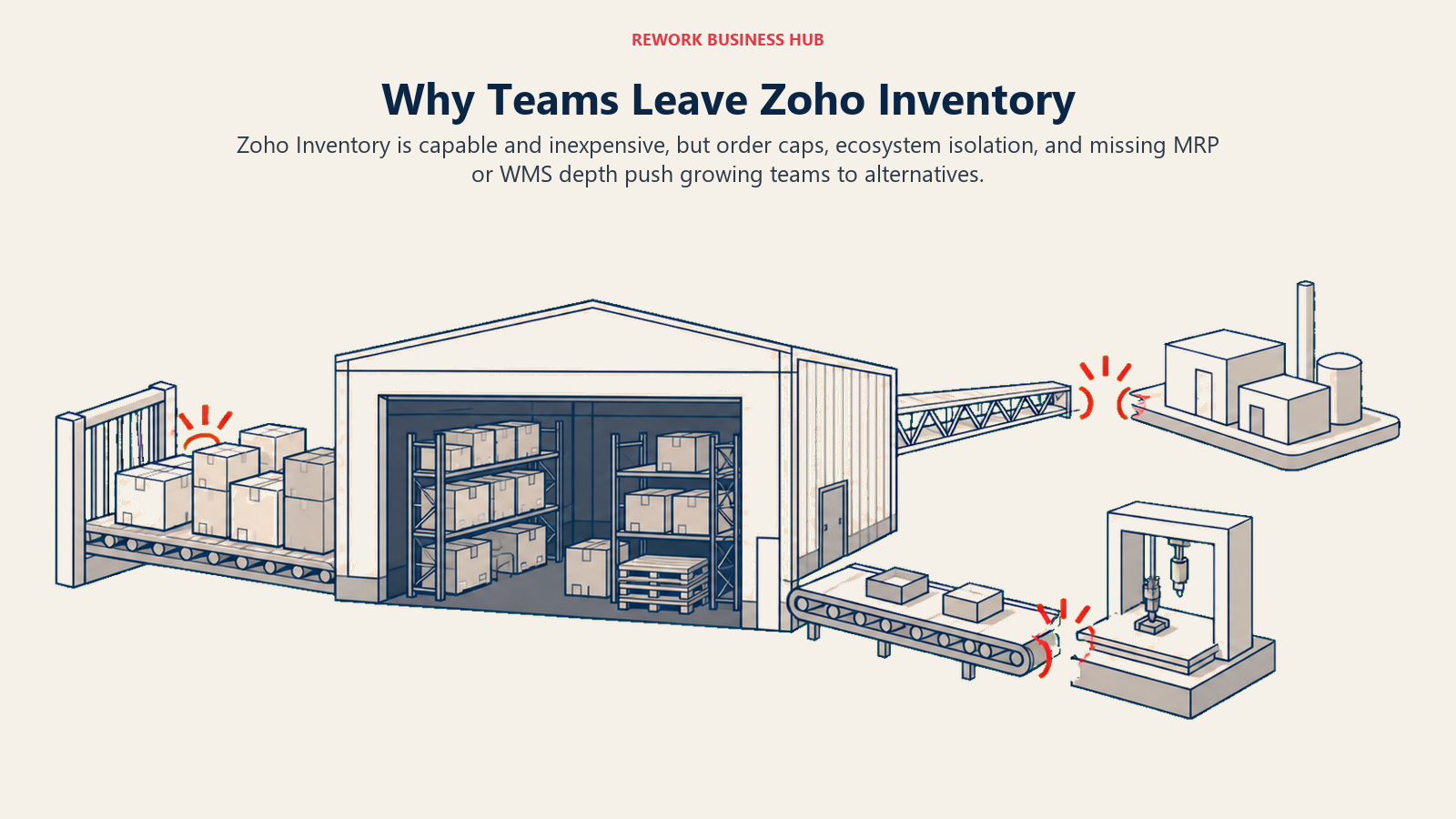 Affordable starter warehouse facing order overflow, ecosystem isolation, and incomplete manufacturing depth