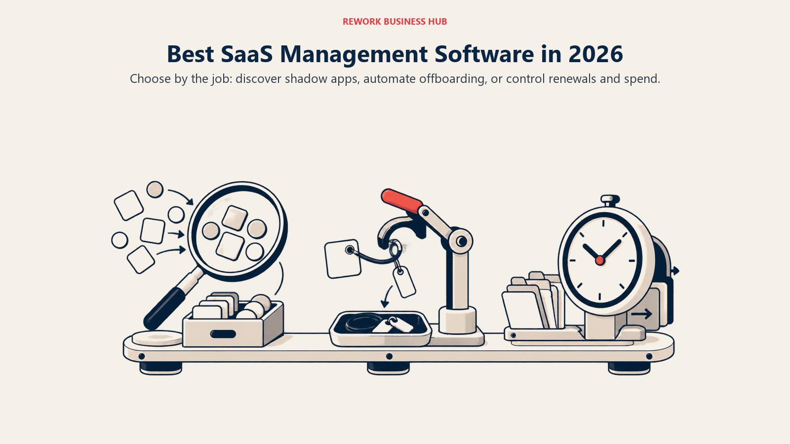 SaaS management workbench for shadow app discovery, access offboarding, and renewal control