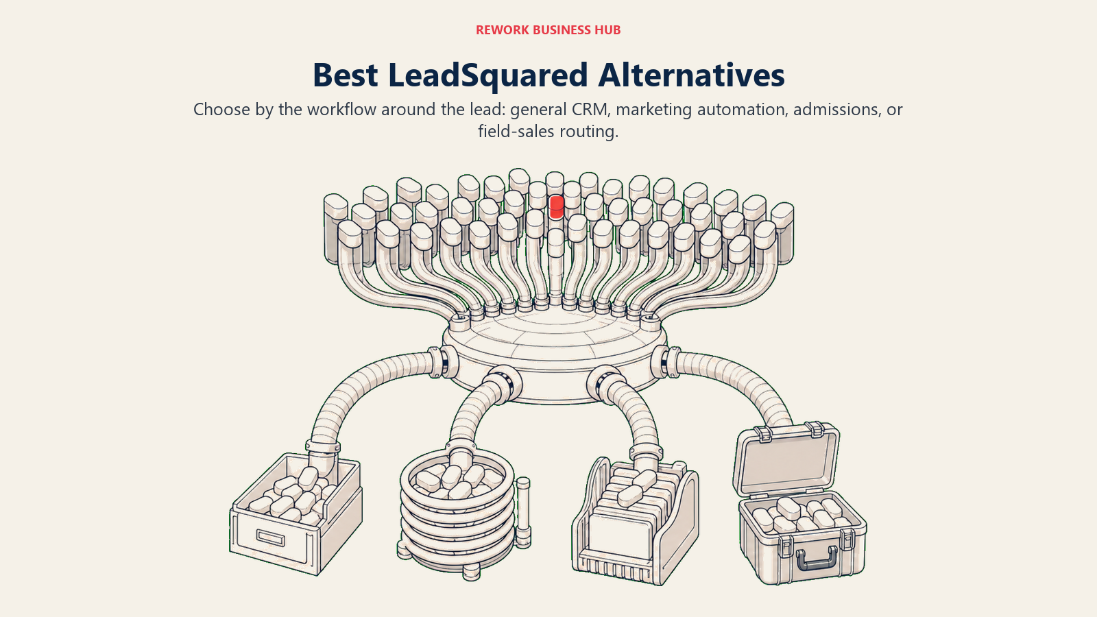 Lead dispatch station sorting high-volume inquiries into CRM, marketing, admissions, and field-sales workflows