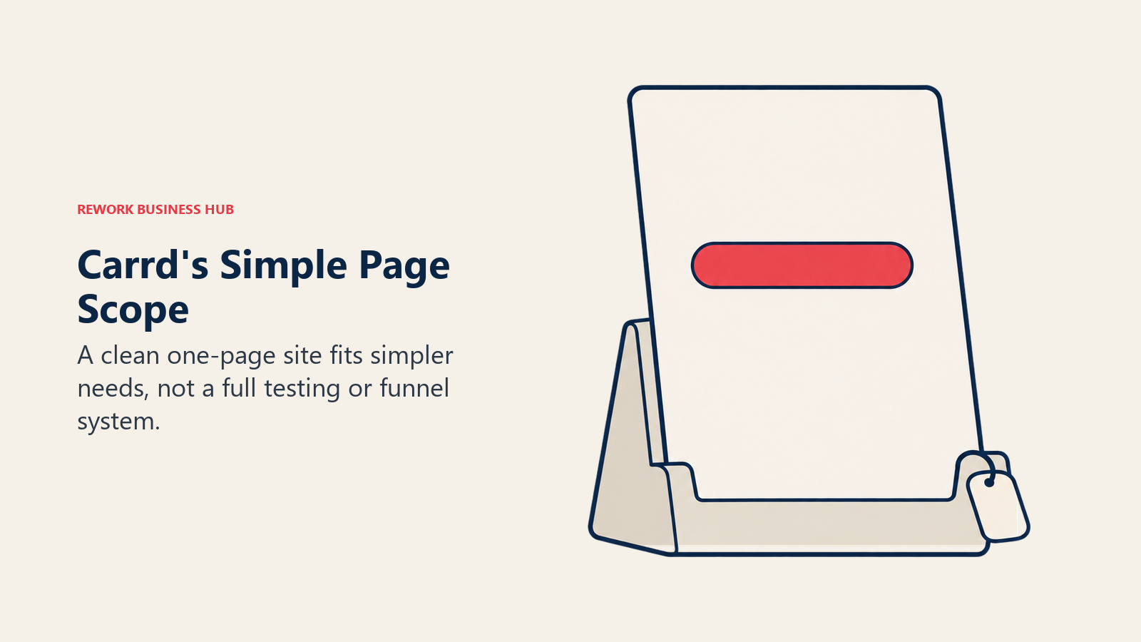 A single page with one highlighted action illustrates Carrd's simple page scope.