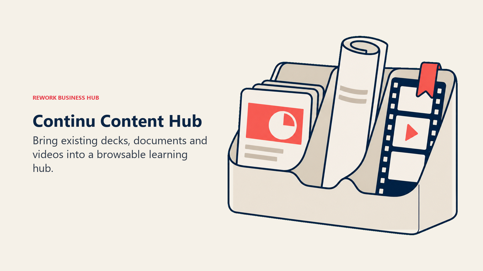 Continu content holder combining presentation slides, documents and video for reuse in learning