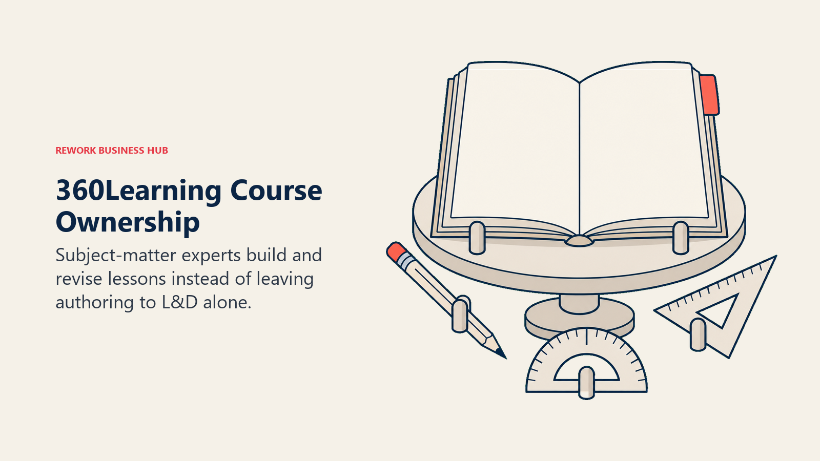 360Learning course manuscript on an authoring workbench owned by subject-matter experts