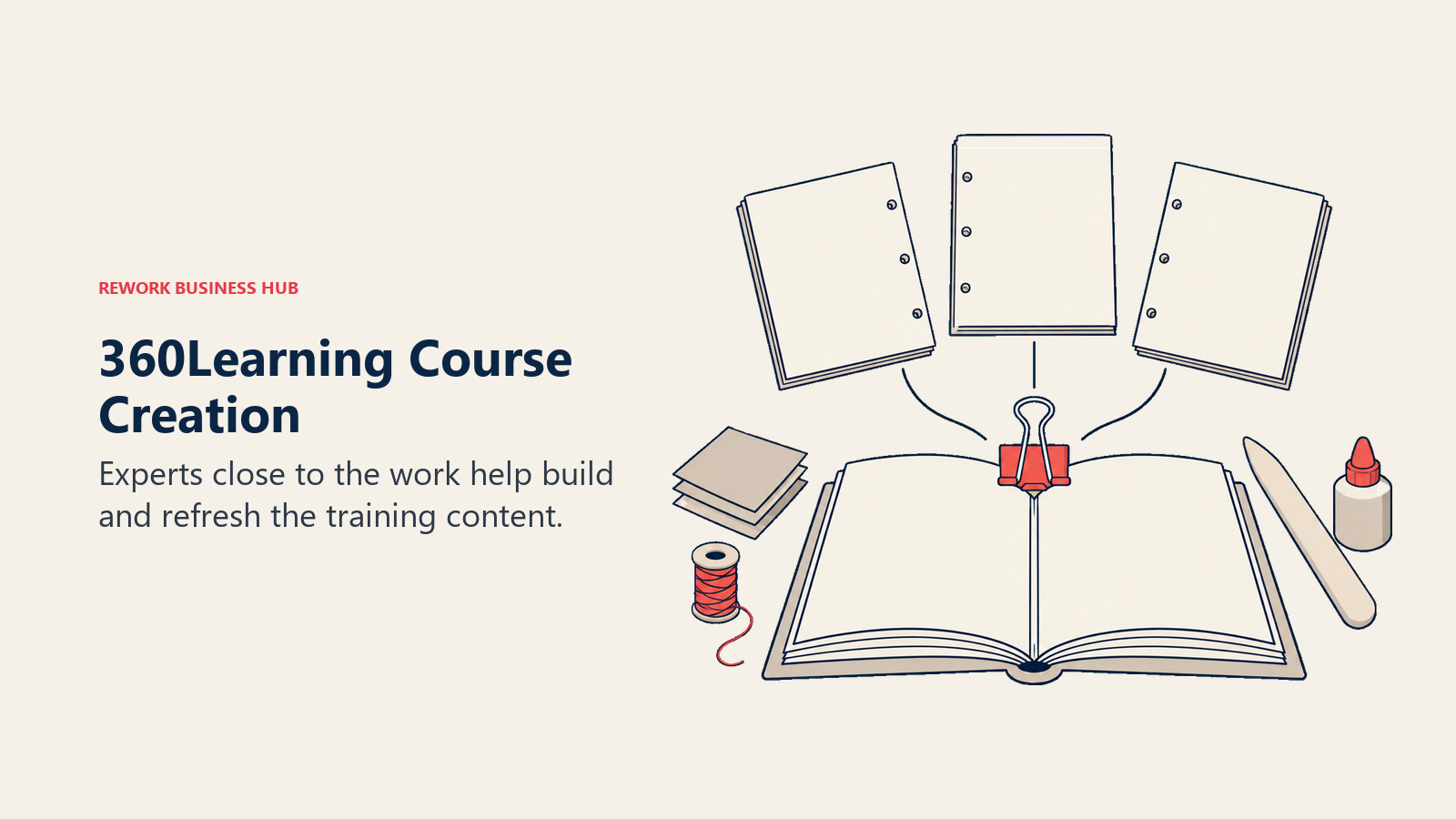 Expert-contributed pages bound into a shared training course for 360Learning