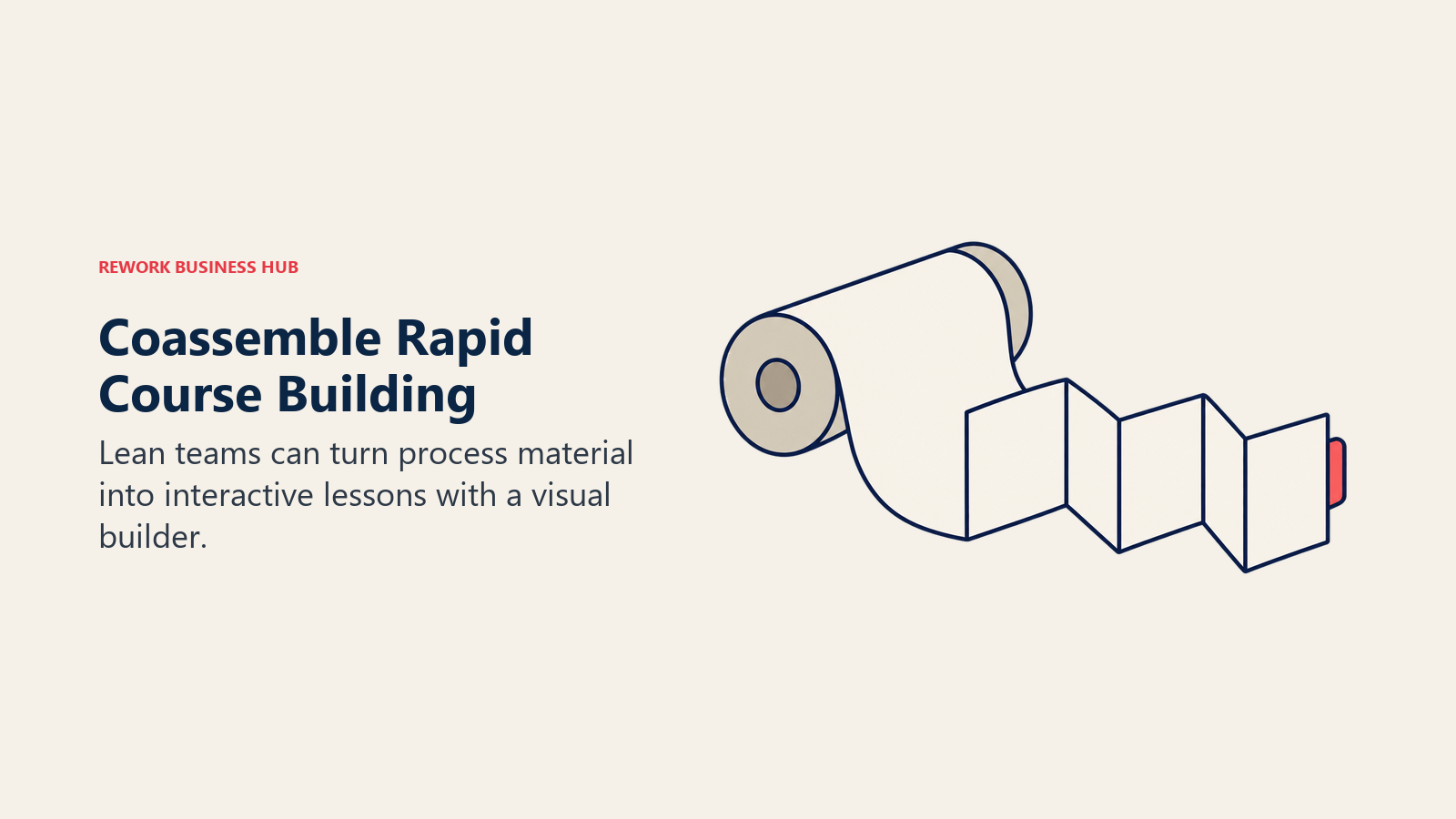 Coassemble rapid course building shown as a procedure roll becoming an accordion lesson
