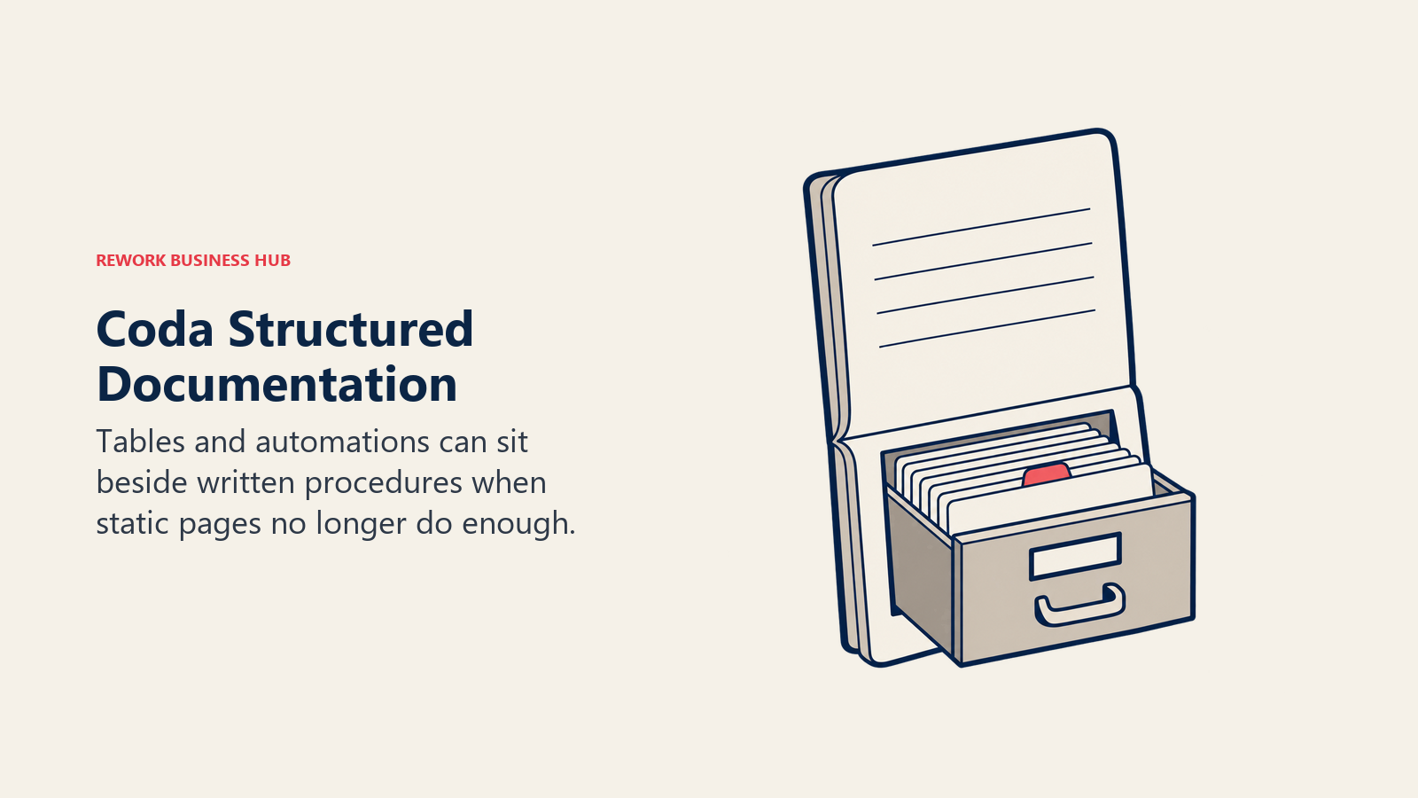 Coda structured documentation shown as an index drawer embedded within a document