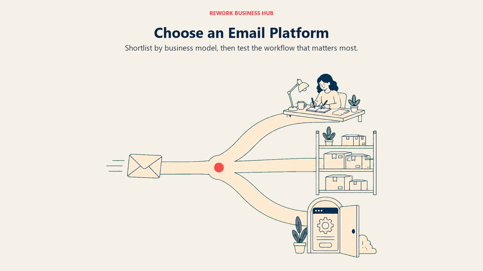 Choose an Email Platform shown with business model destinations