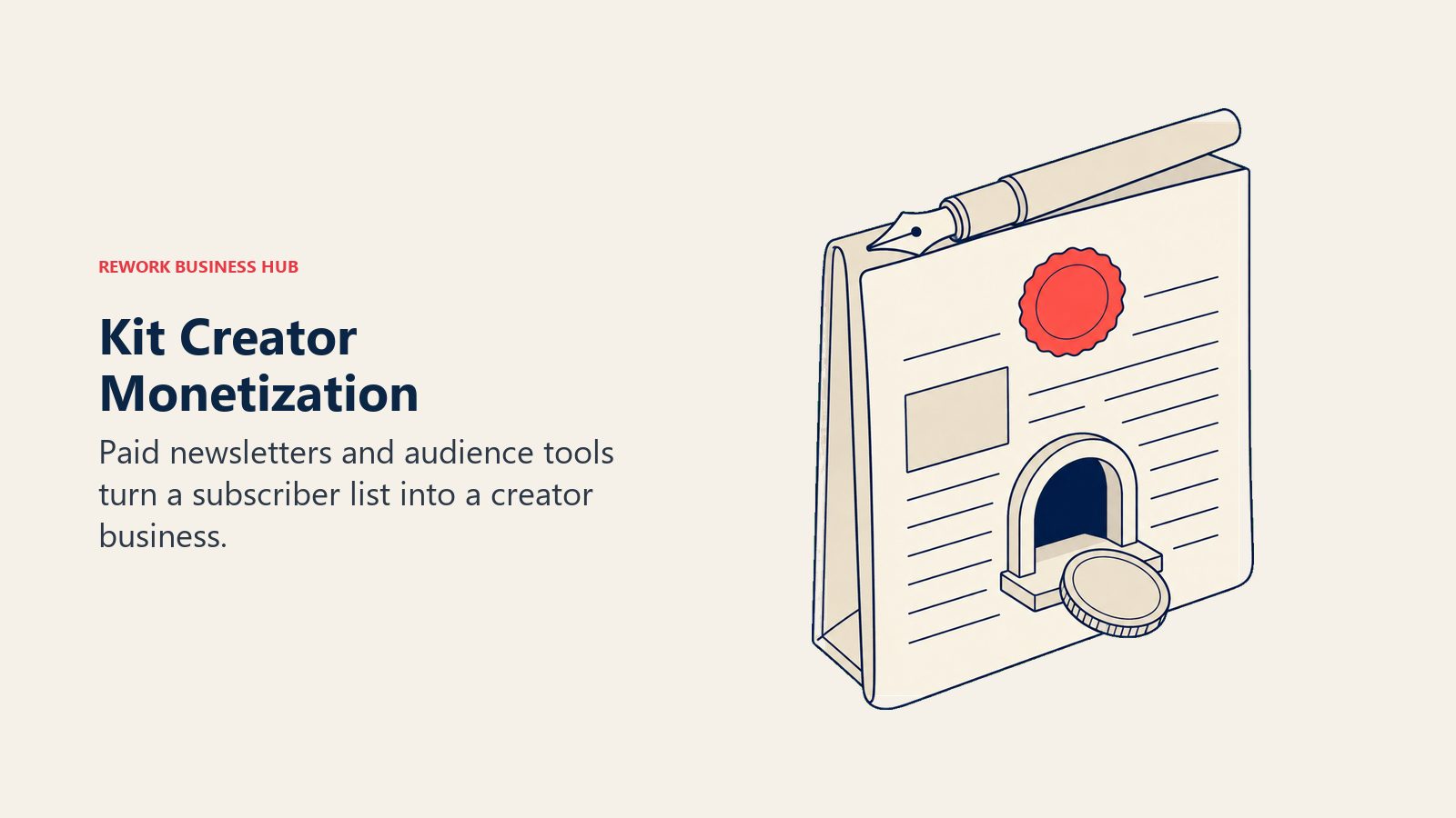 Kit Creator Monetization shown with newsletter ticket window